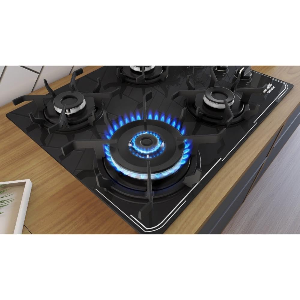 Itatiaia Itamaster 4-Burner Gas Cooktop with Triple Flame & Auto Ignition - Black, Bivolt - Perfect for Home Kitchens & Outdoor Cooking