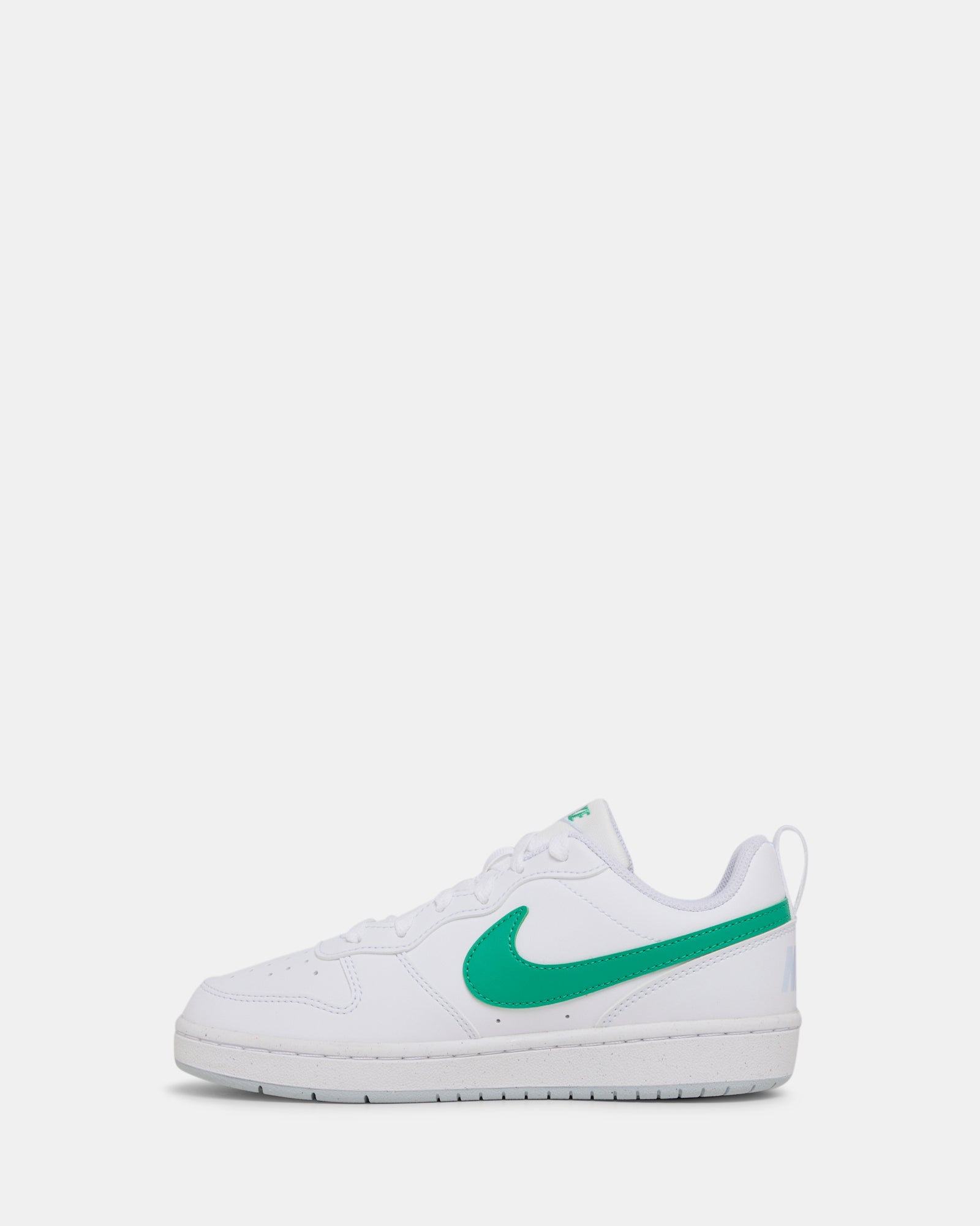Nike Court Borough Low Recraft Sneakers for Grade School - White/Stadium Green/Grey - Comfortable Casual Shoes for School, Sports & Everyday Wear