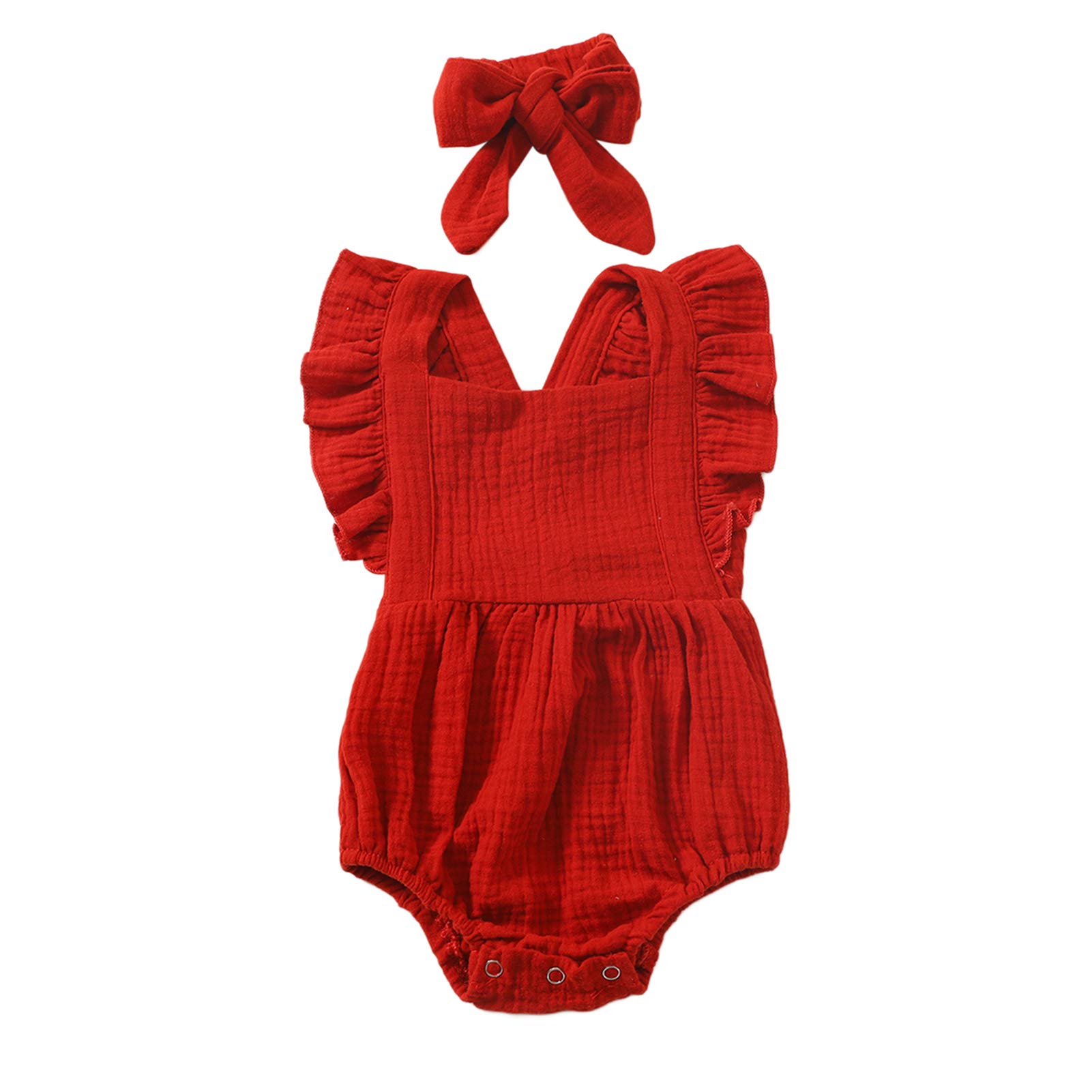 Newborn Baby Girl Clothes - Soft Cotton Romper Jumpsuit with Fly Sleeves | Cute Infant Bodysuit for Summer & Playtime | Perfect for Outings, Photo Shoots & Daily Wear