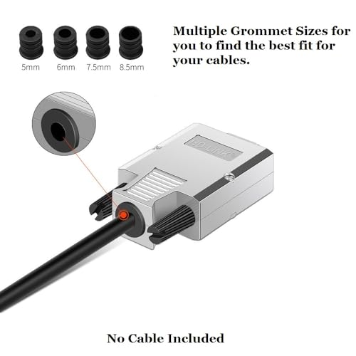 DB9 Male Solderless Shielded Metal Hood RS232 D-SUB Serial Adapter - Breakout Connector for Industrial Automation, CCTV & Computer Networking