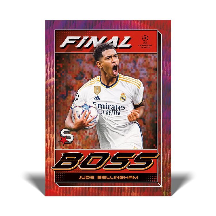 Topps UCC Superstars 23/24 Hanger Pack - 4 Packets of UEFA Superstars 2024 with 2 Mystic Parallel Cards (8 Cards per Packet/32 Total) - Perfect for Soccer Card Collectors and UEFA Champions League Fans