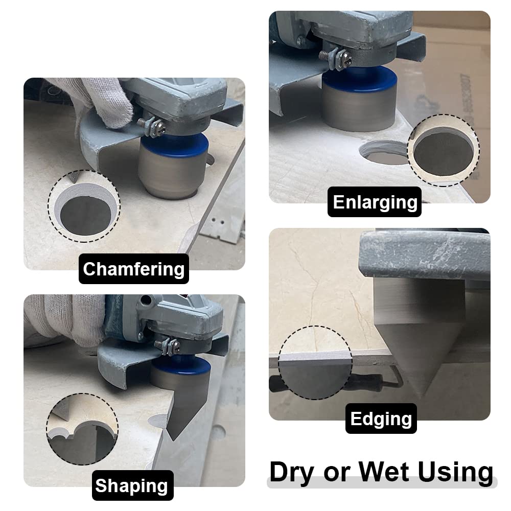Diamond Chamfer Bits 2-Inch (50mm) for Angle Grinder - Professional Bevelling & Milling Tools for Porcelain Tile, Marble, Ceramic & Granite - Perfect for Enlarging & Shaping Existing Holes in Stone & Tile Work