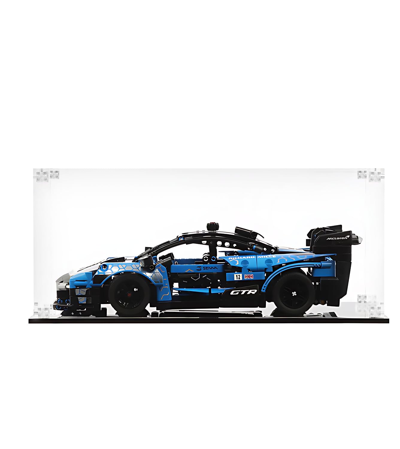 icuanuty Acrylic Display Case for Lego 42123 Technic McLaren Senna GTR - Model Kit, Toy Race Car, Racing Car Building Set - Perfect for Showcasing Collectibles & Protecting Your Lego Creations at Home or Office