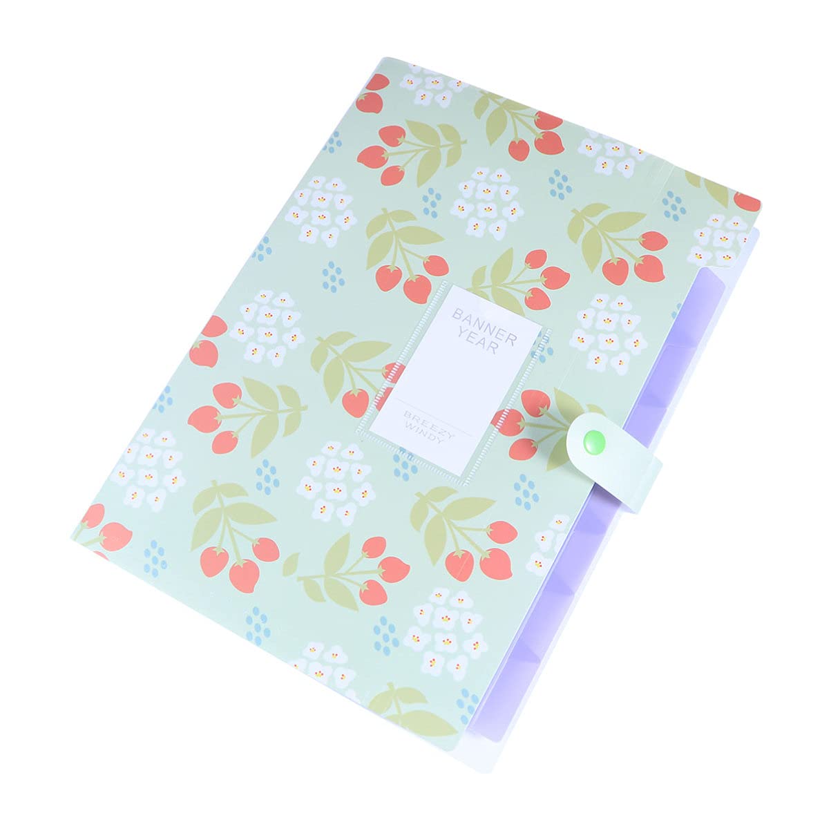 Floral Print Expandable File Folder - A4 Plastic Document Organizer with 8 Pockets for Office & Home Use | Green Expandable File Covers for Bills, Receipts, School Papers & Important Documents