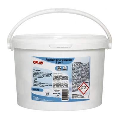 ORLAV 5-in-1 Dishwasher Detergent Tablets - 3kg Bucket (60 Count) - Powerful Cleaning for Tough Stains - Perfect for Daily Dishwashing, Pots & Pans - Lemon Scented - Septic Safe