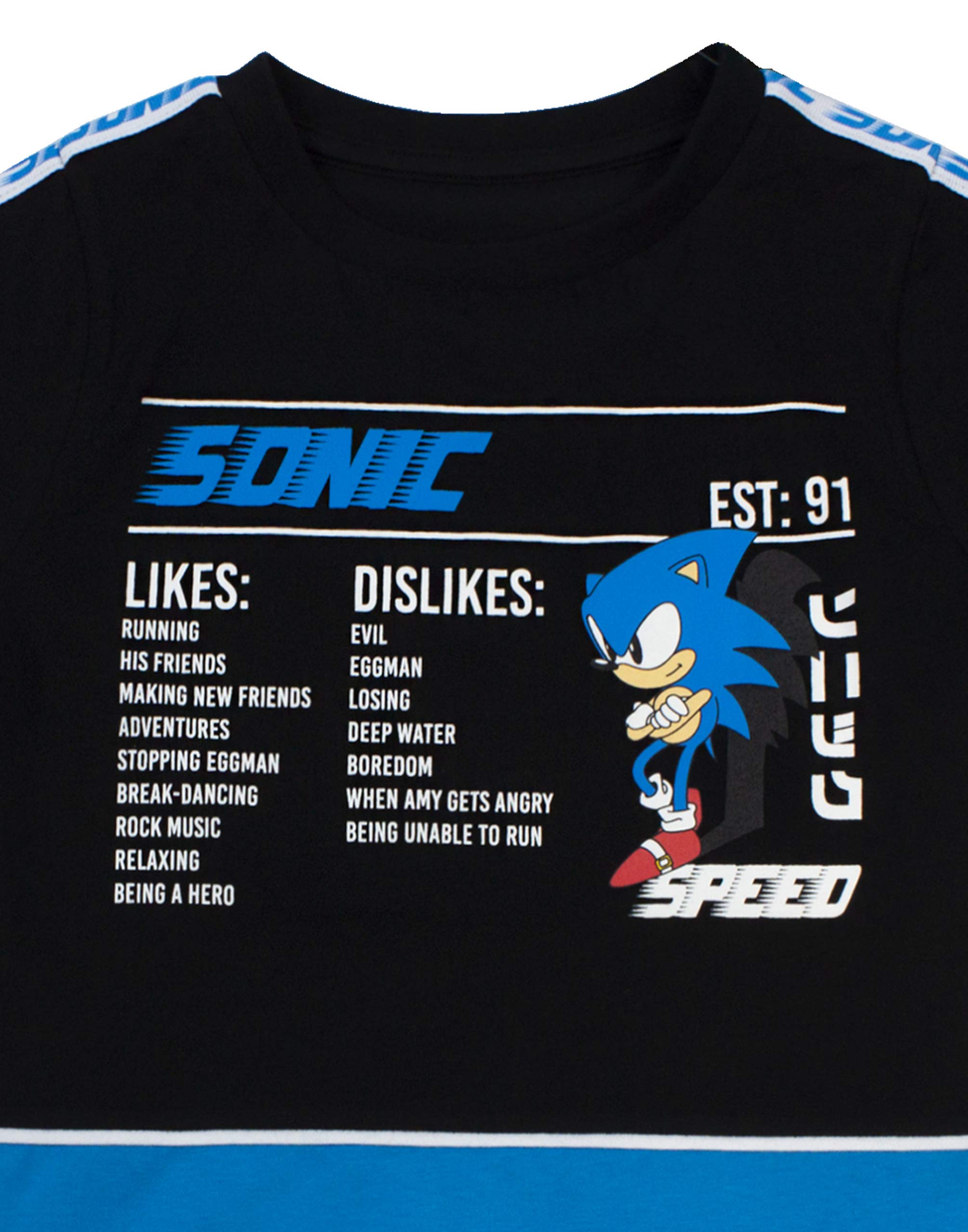Sonic The Hedgehog Boys T-Shirt for Kids - Black Short Sleeve Video Game Character Tee - Perfect for Gaming, Birthday Parties & Casual Wear