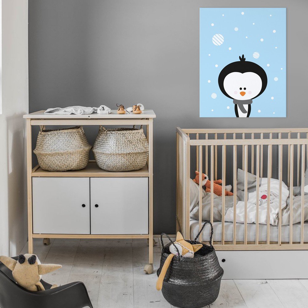 Handmade Wooden Penguin Wall Art for Kids Room - Nursery Decor, Baby Shower Gift, Birth Announcement - Perfect for Children's Bedroom & Baby Shower Decorations