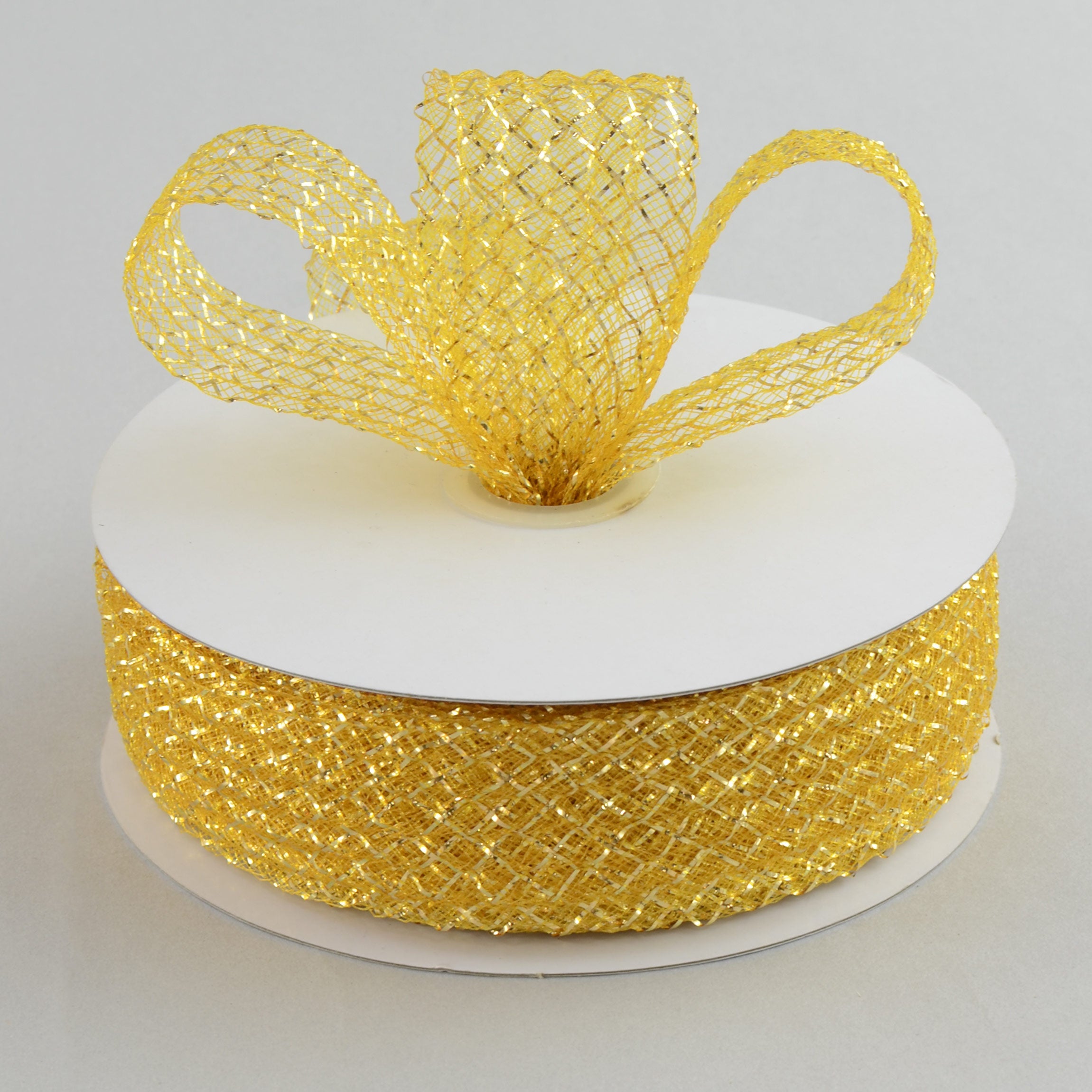 1.5 Inch Deco Flex Mesh Ribbon - Metallic Gold Ribbon for Gift Wrapping, Crafts, Party Decorations (30 Yards) - Perfect for Christmas, Weddings, DIY Projects