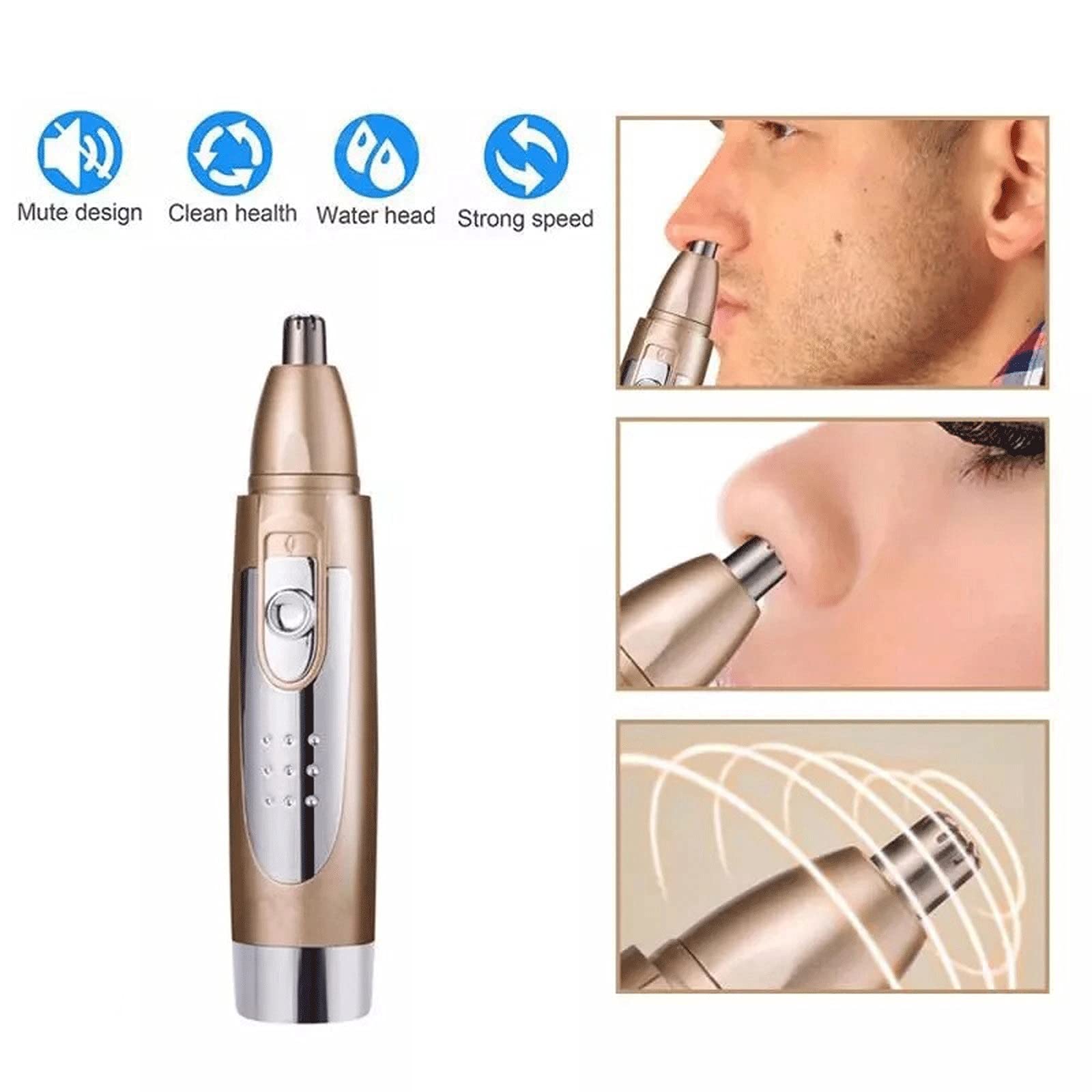 Electric Nose Hair Trimmer for Men - Portable Rechargeable Nose & Ear Hair Clipper with Precision Blades - Perfect for Travel, Grooming & Personal Care