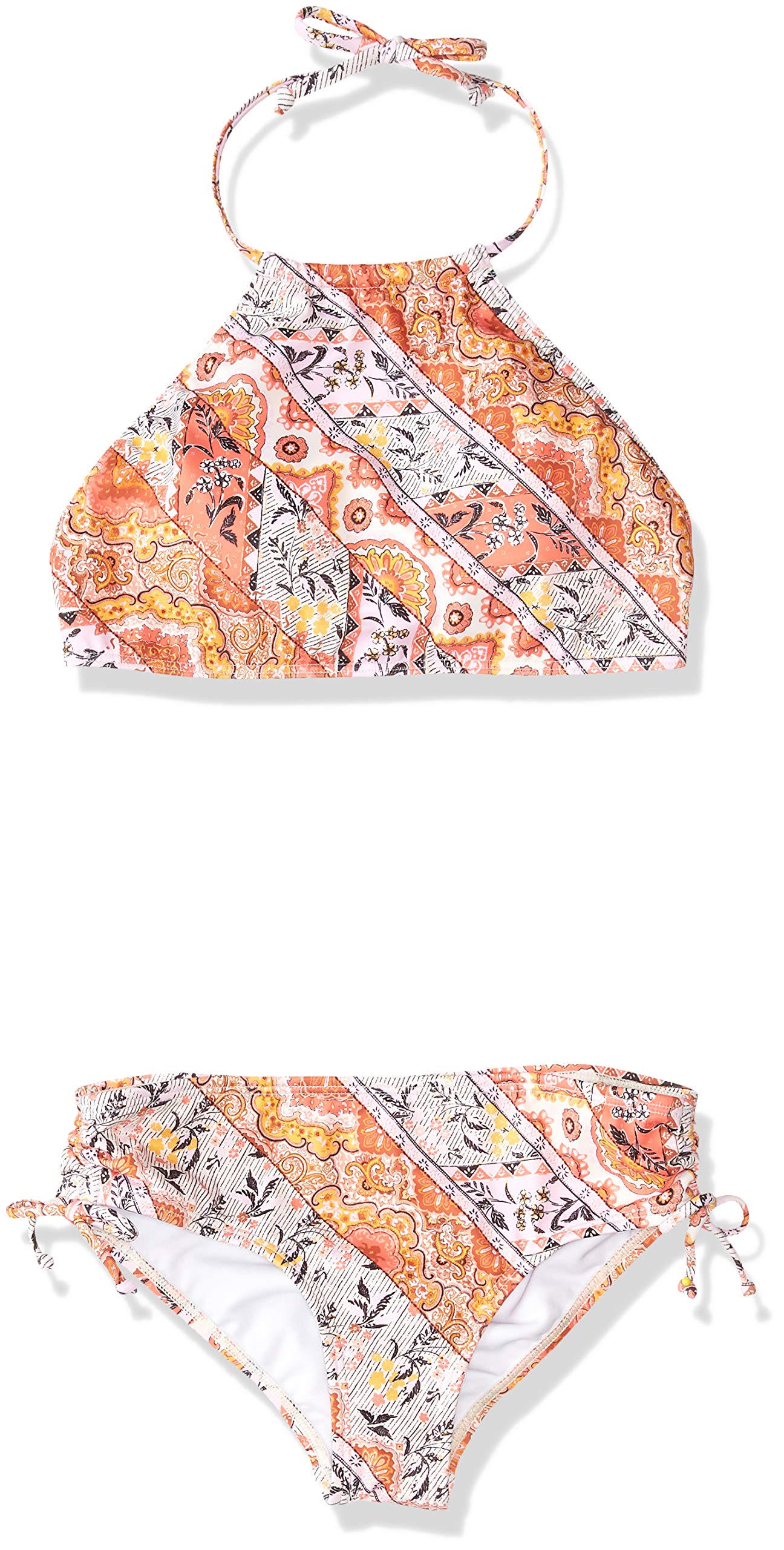 Billabong Girls' High Neck Two Piece Bikini Swim Set - Trendy Swimwear for Teens, Perfect for Beach, Pool & Summer Vacations
