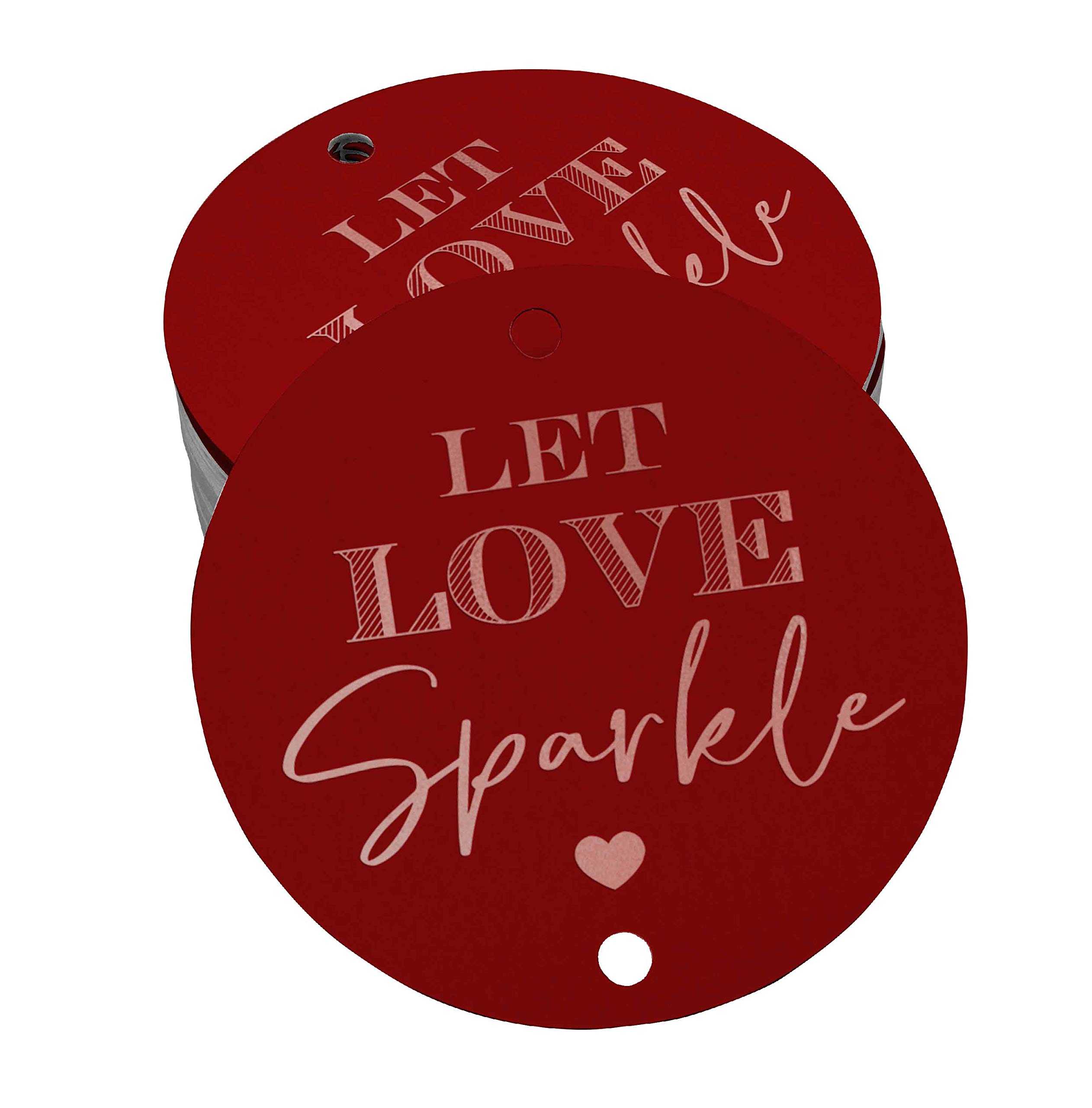 50 Pack Rose Gold Foil Paper Tags - Elegant Wedding Favor Hang Tags for Bridal Shower, Anniversary & Party Decorations - Perfect for Gift Wrapping, Place Cards & DIY Crafts