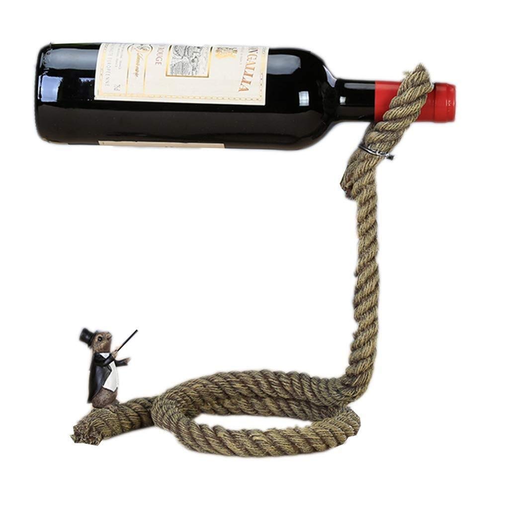 JF-XUAN Floating Illusion Wine Rack - Magic Rope Wine Bottle Holder Stand for Wall Mounting | Unique Home Decor & Art Gift for Wine Lovers | Perfect for Kitchen, Dining Room & Bar Decor
