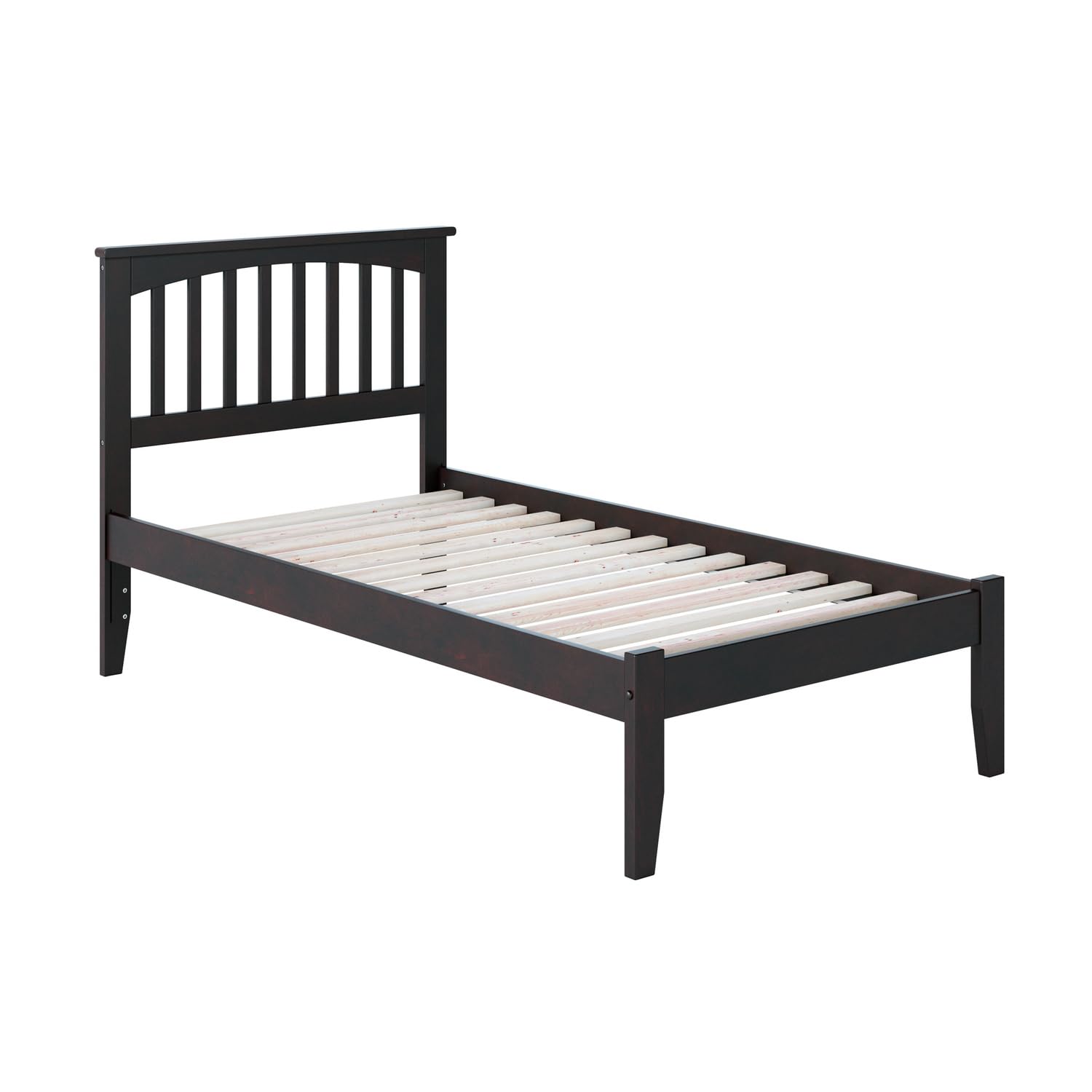 AFI Mission Twin Platform Bed Frame with USB Charging Ports - Espresso Finish, Sturdy Wooden Bed for Kids & Teens, Perfect for Small Bedrooms & Dorm Rooms