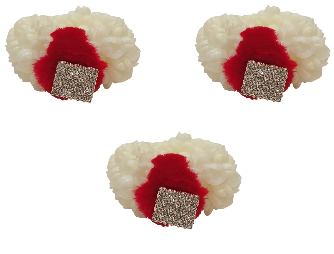 Elegant Women's Gajra Floral Hair Clips - 2 Pack Bun Accessories for Weddings, Parties & Special Occasions