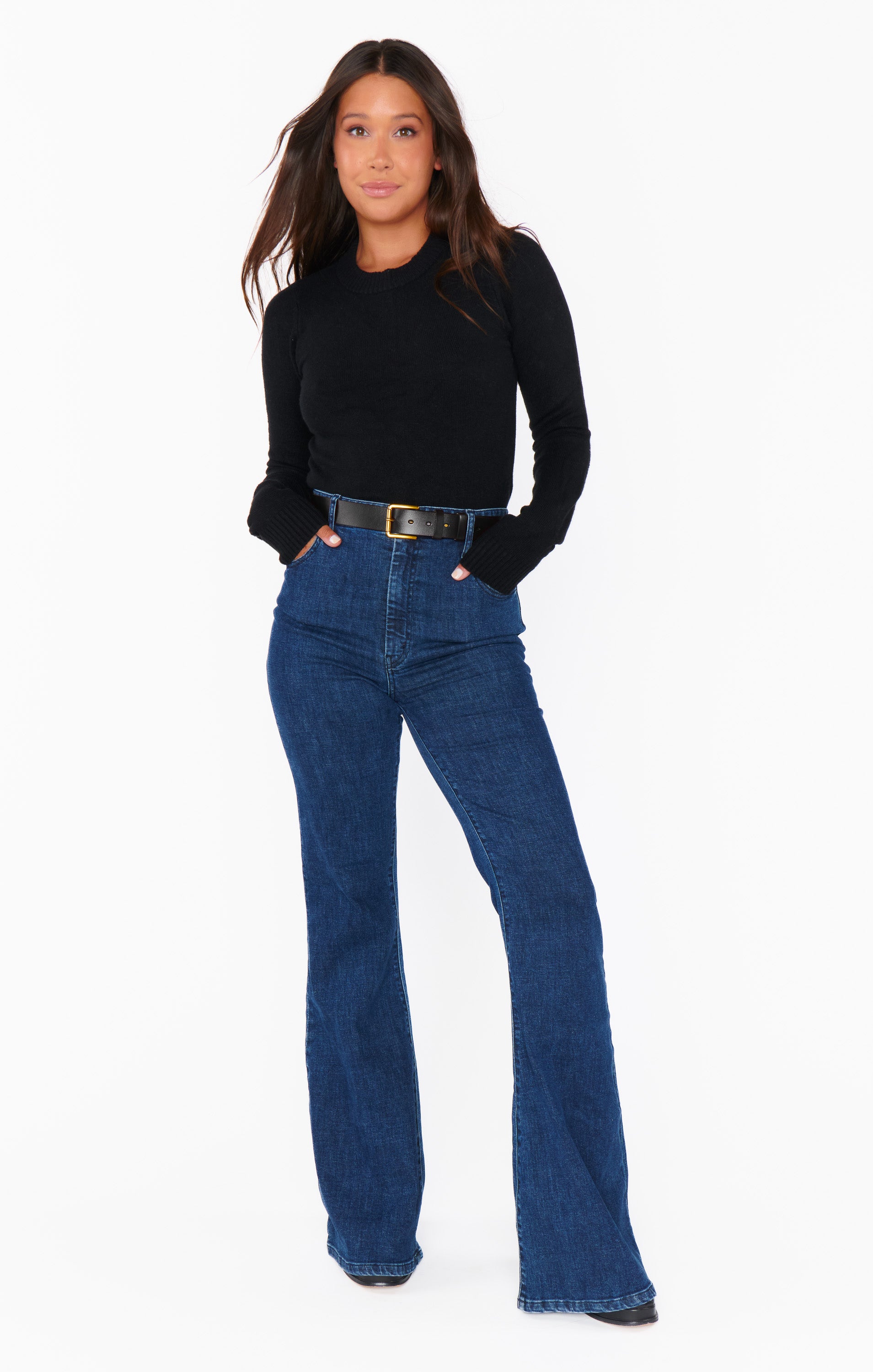 Stylish Jordana Belt for Women - Premium Black Leather Waist Belt - Perfect for Casual, Office & Evening Outfits