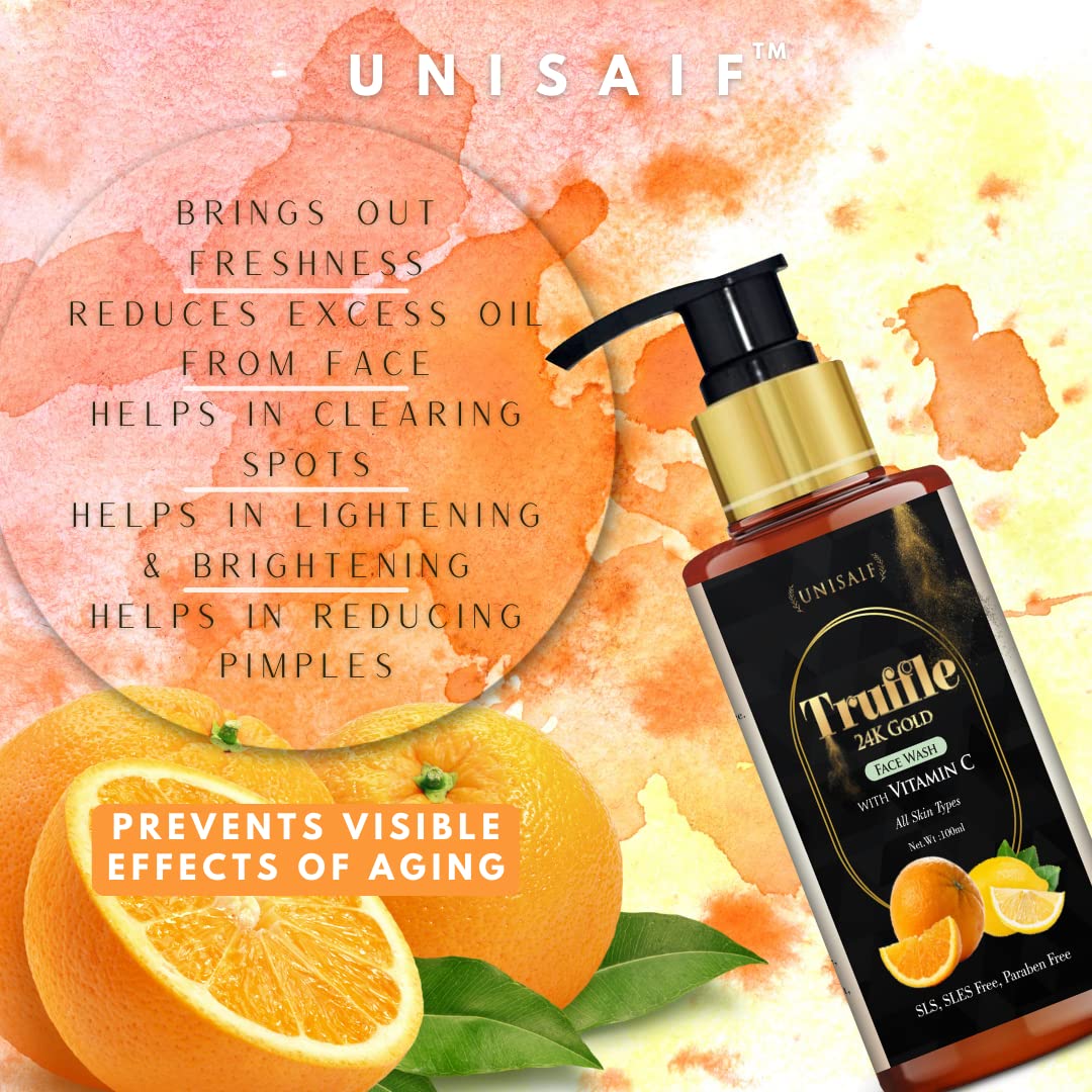 Truffle Vitamin C Face Wash for Men & Women - Deep Cleansing, Hydrating & Exfoliating Facial Cleanser with Natural Truffle Extract | Brightens & Revitalizes Skin | 100ml | Perfect for Daily Skincare Routine & Acne-Prone Skin