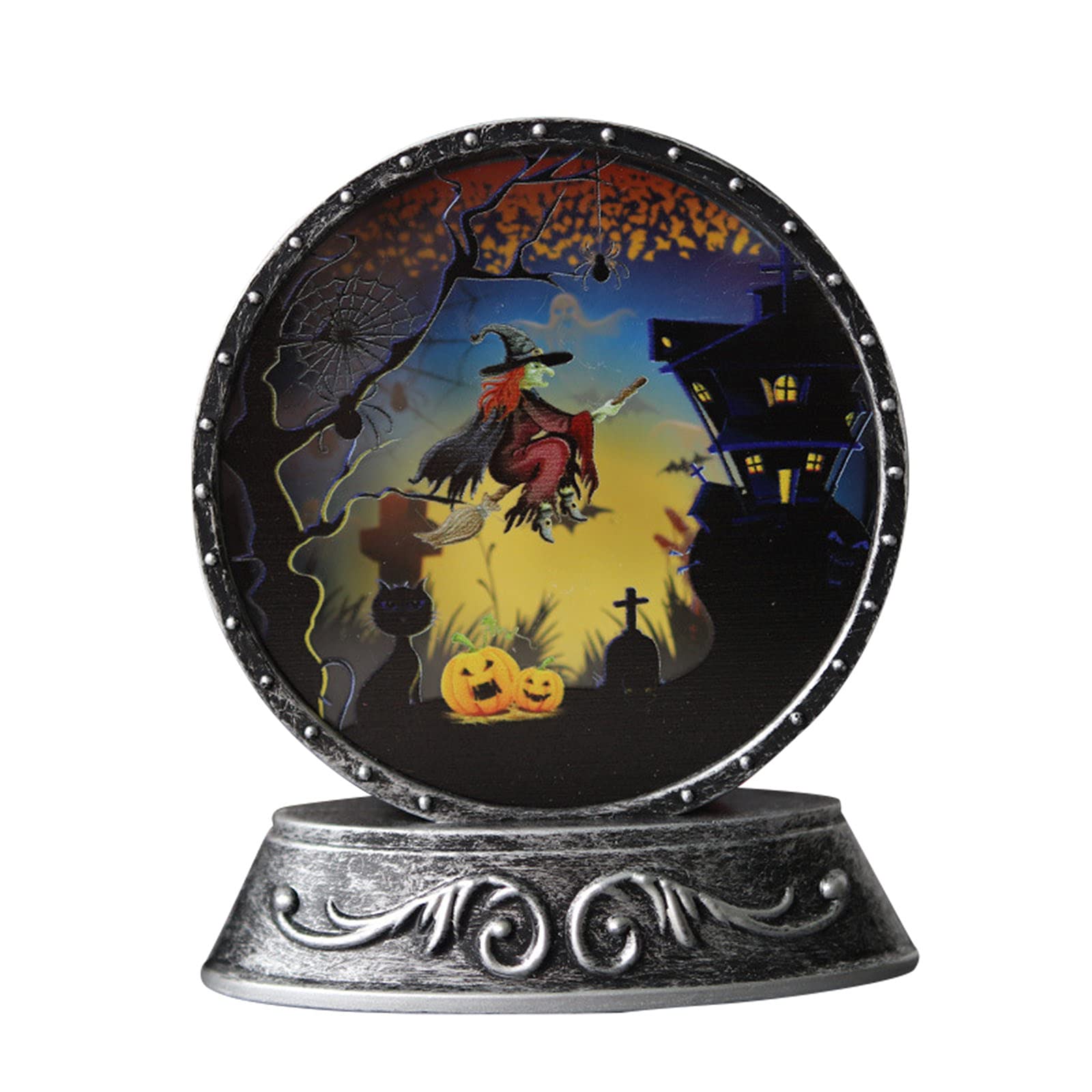 Vintage Halloween LED Copper Lamp - Retro Electronic Mirror Decoration for Home & Party | Spooky Decor, Christmas Ornaments, Gift Idea for Holiday Season