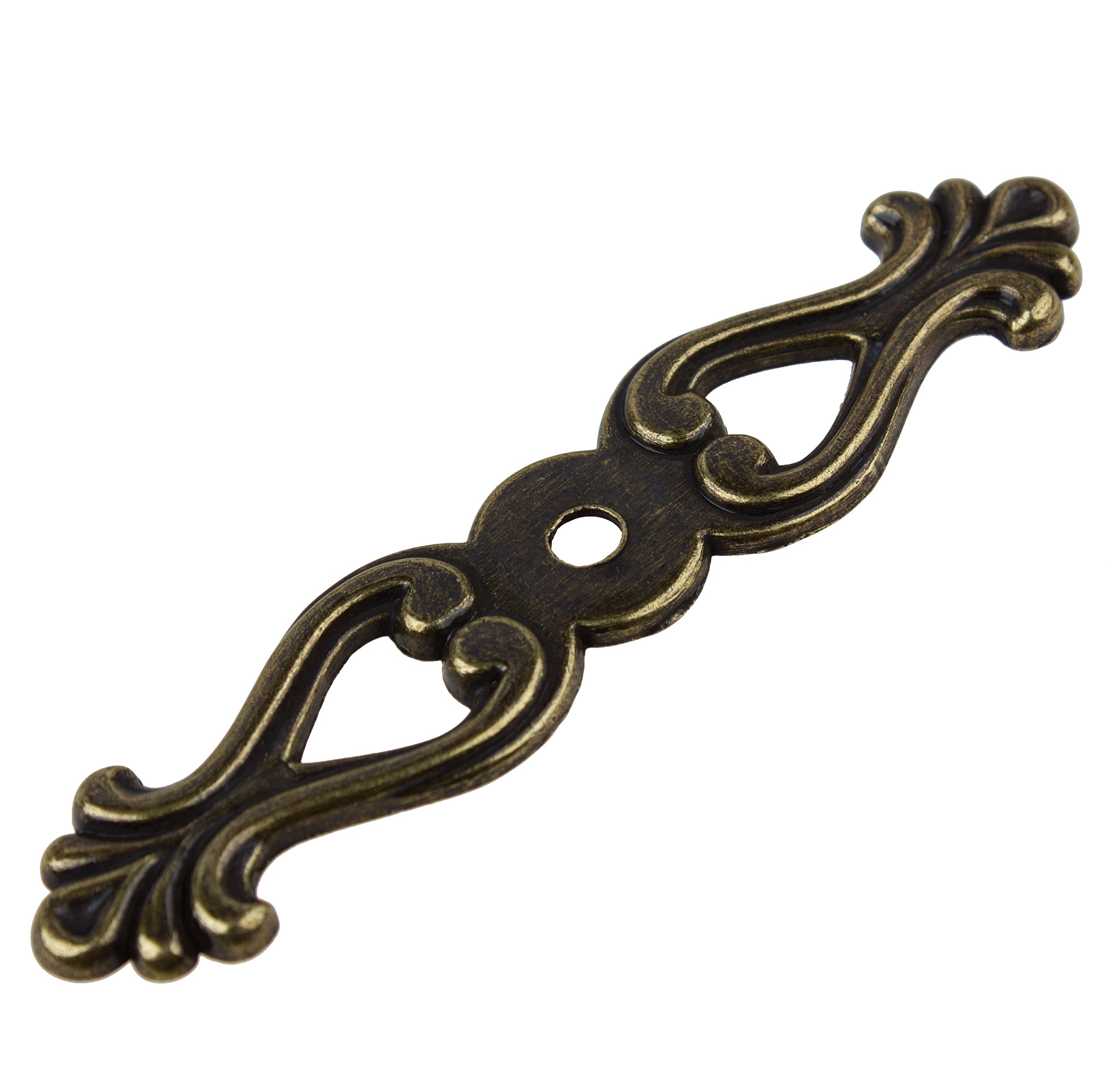 GlideRite 3.25 Inch Classic Back Plate 10 Pack - Antique Brass Finish for Cabinet Doors & Drawers - Small Hardware for Furniture Restoration & DIY Projects