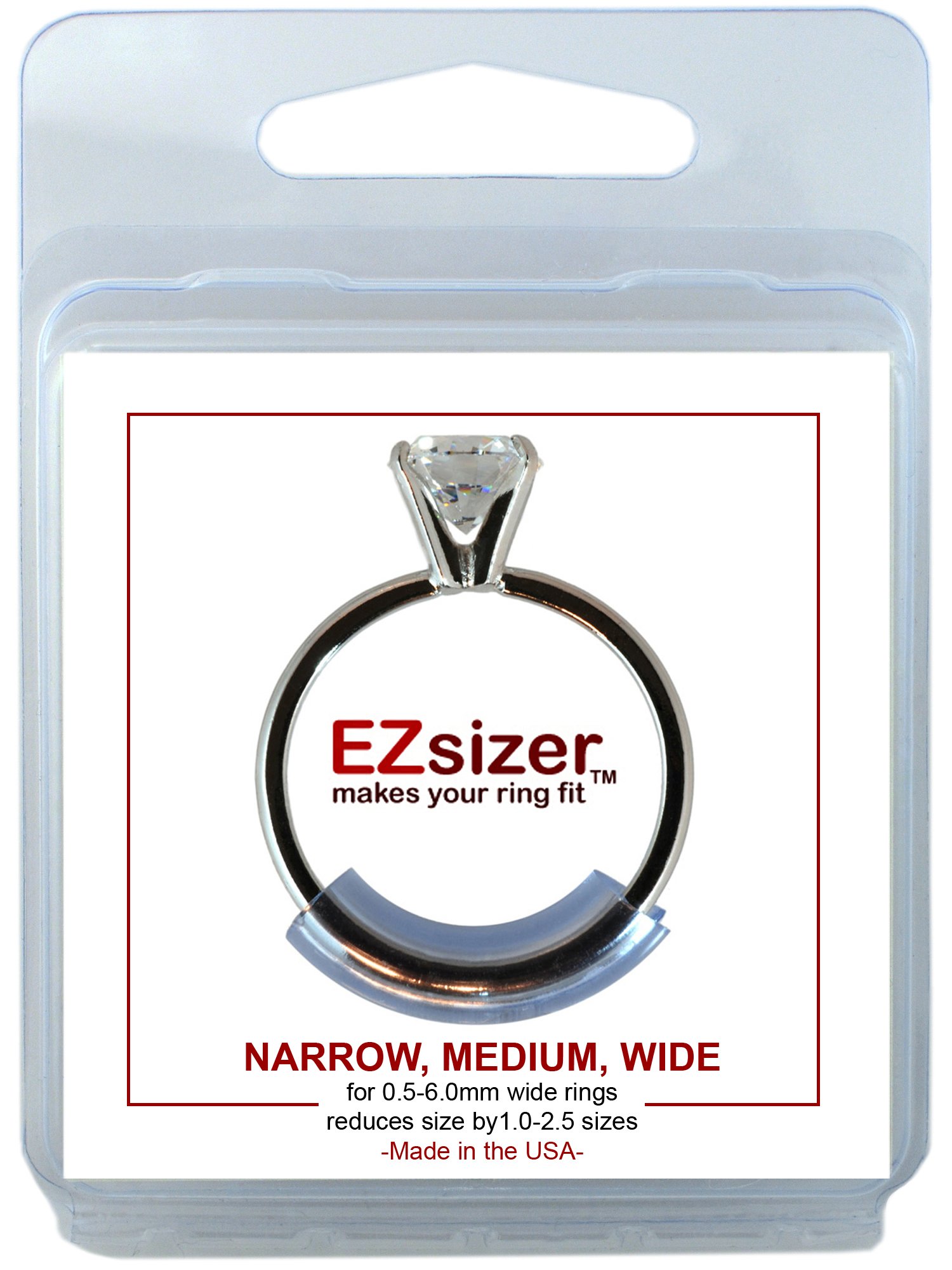 EZsizer Ring Size Adjuster - 12 Pack (4 Narrow, 4 Medium, 4 Wide) - Comfortable Ring Guard & Sizer for Perfect Fit - Ideal for Resizing, Wedding Bands & Jewelry Protection