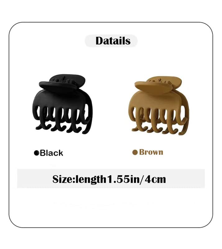 Shidara Medium Size No Slip Matte Hair Clips for Women - Double Row Jaw Claw Clips for Thin & Thick Hair (6-Piece Set) | Perfect for Work, Gym & Everyday Hairstyles