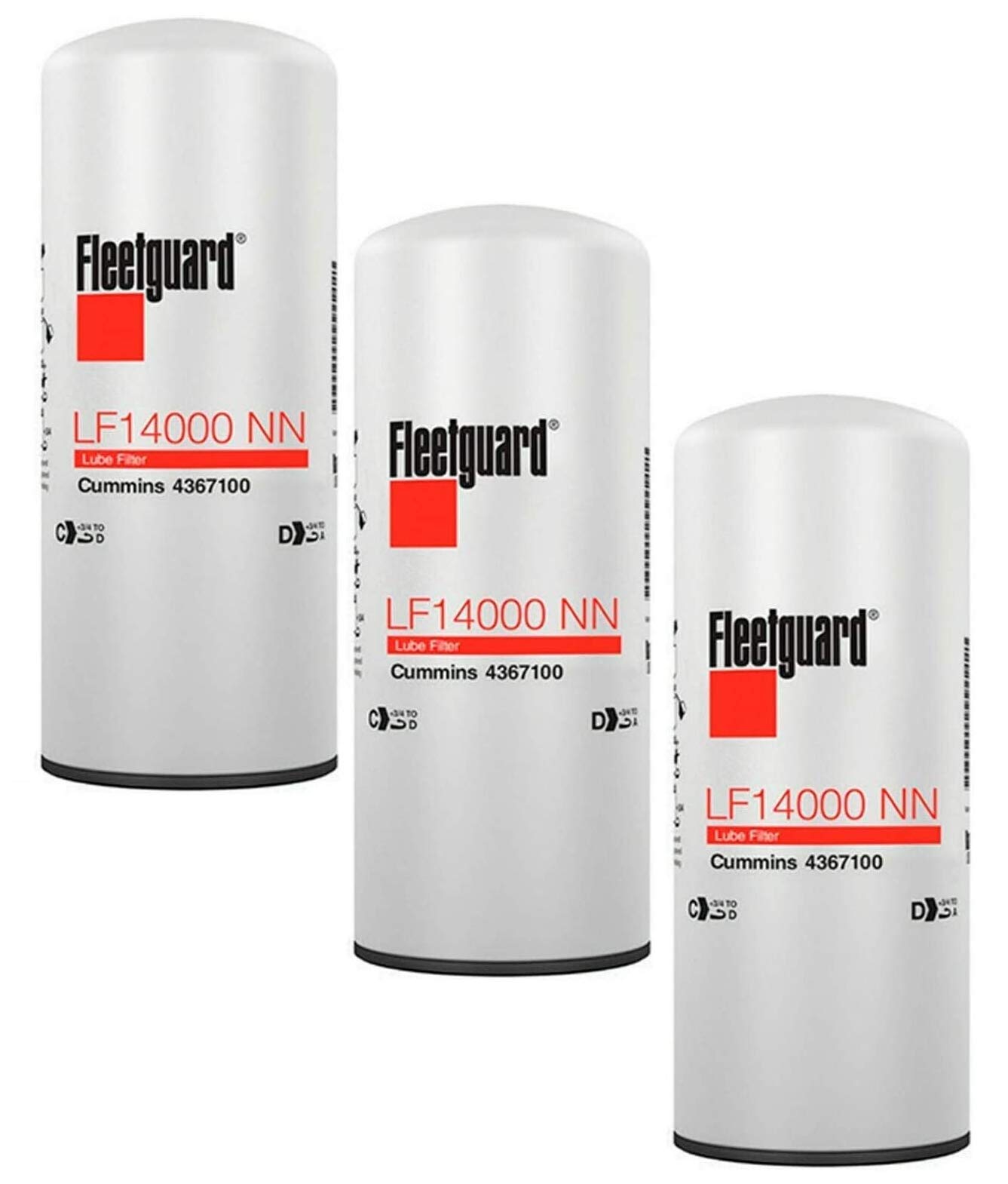 Fleetguard LF14000NN Heavy Duty Oil Filter (3-Pack) - Upgrade Replacement for LF9080 - Ideal for Trucks, Construction & Agricultural Equipment