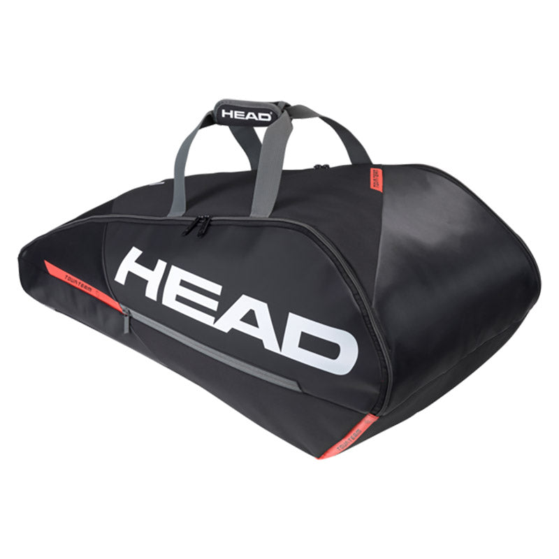 Head Tour Team Supercombi 9-Pack Tennis Racquet Bag (Black/Orange) - Perfect for Tennis Players, Coaches & Tournament Travel - Durable Gear Storage for Rackets, Balls & Accessories