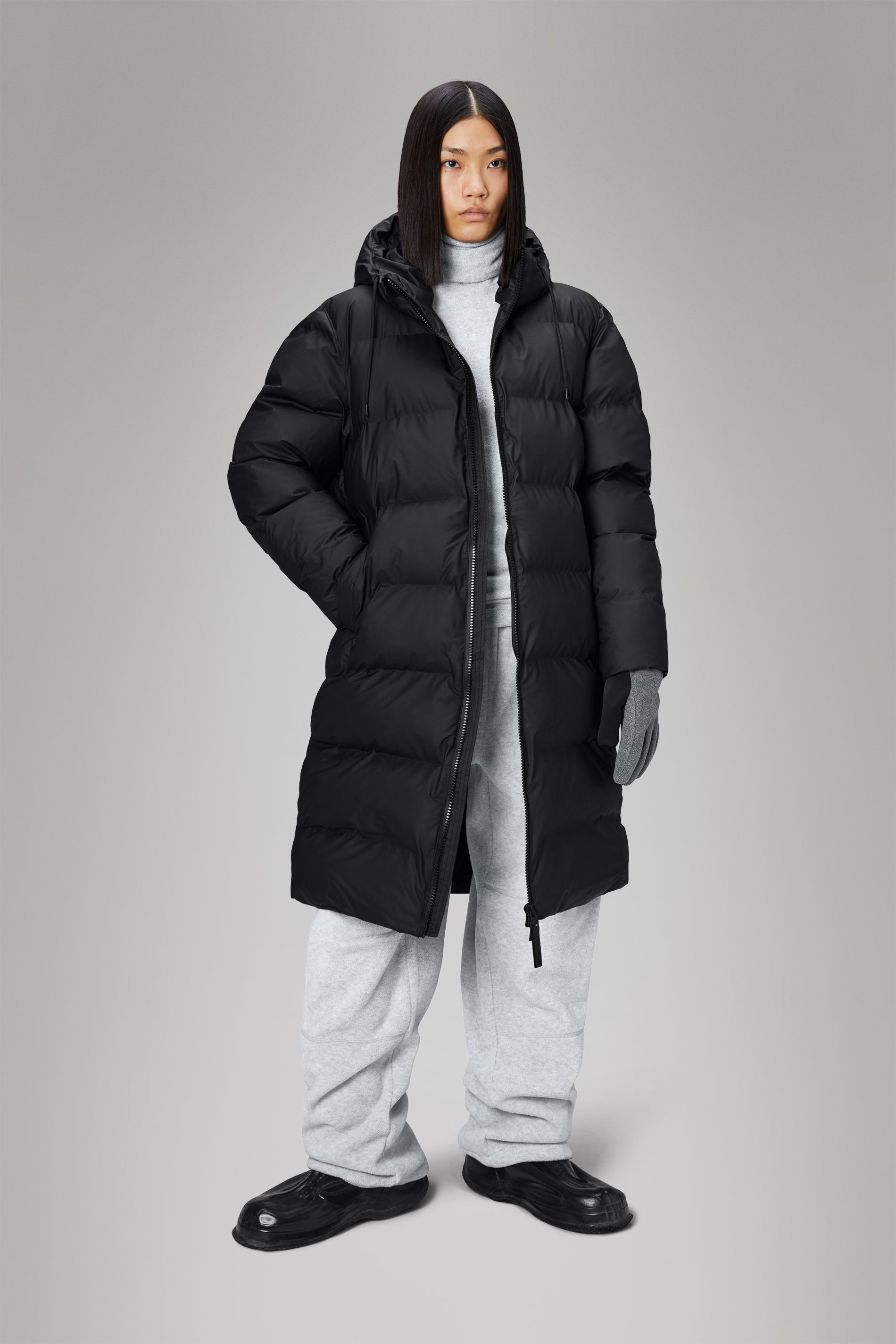Alta Longer Puffer Jacket for Women - Lightweight Warm Winter Coat with Hood, Waterproof Windproof Down Alternative Jacket for Outdoor Activities, Hiking, and Cold Weather
