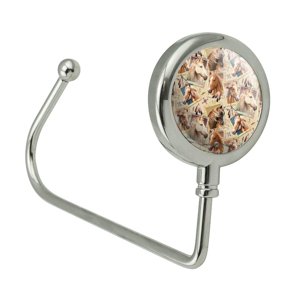 GRAPHICS & MORE Framed Horses Selfie Picture Pattern Purse Hanger Hook - Perfect for Handbag Organization at Home, Office, or Restaurants