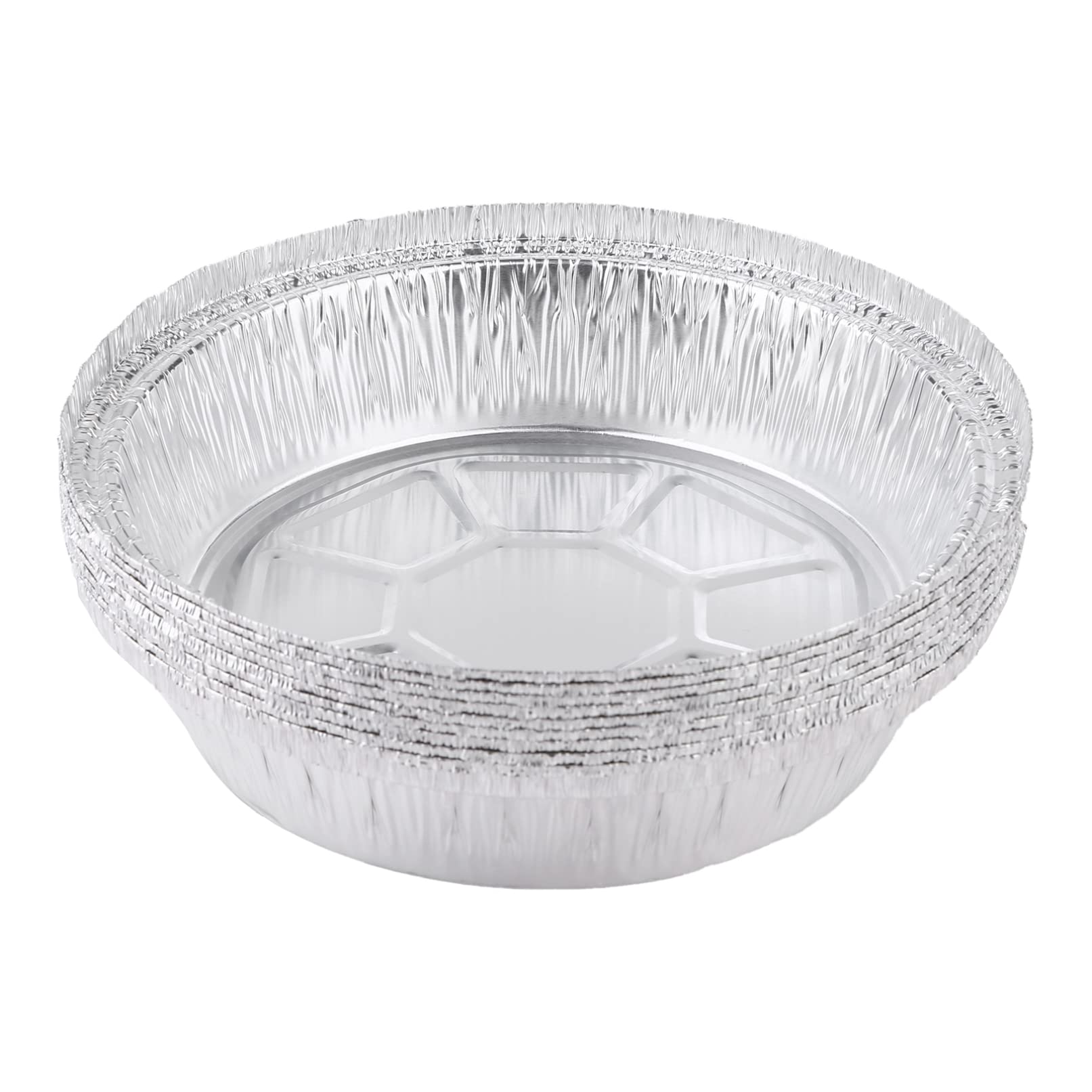 TiaoBug 30-Pack Disposable Aluminum Foil Pans - Round Baking Trays for Oven, Air Fryer, Roasting & Broiling - Heavy Duty Type B Tin Pans for Cooking, Meal Prep & Party Serving