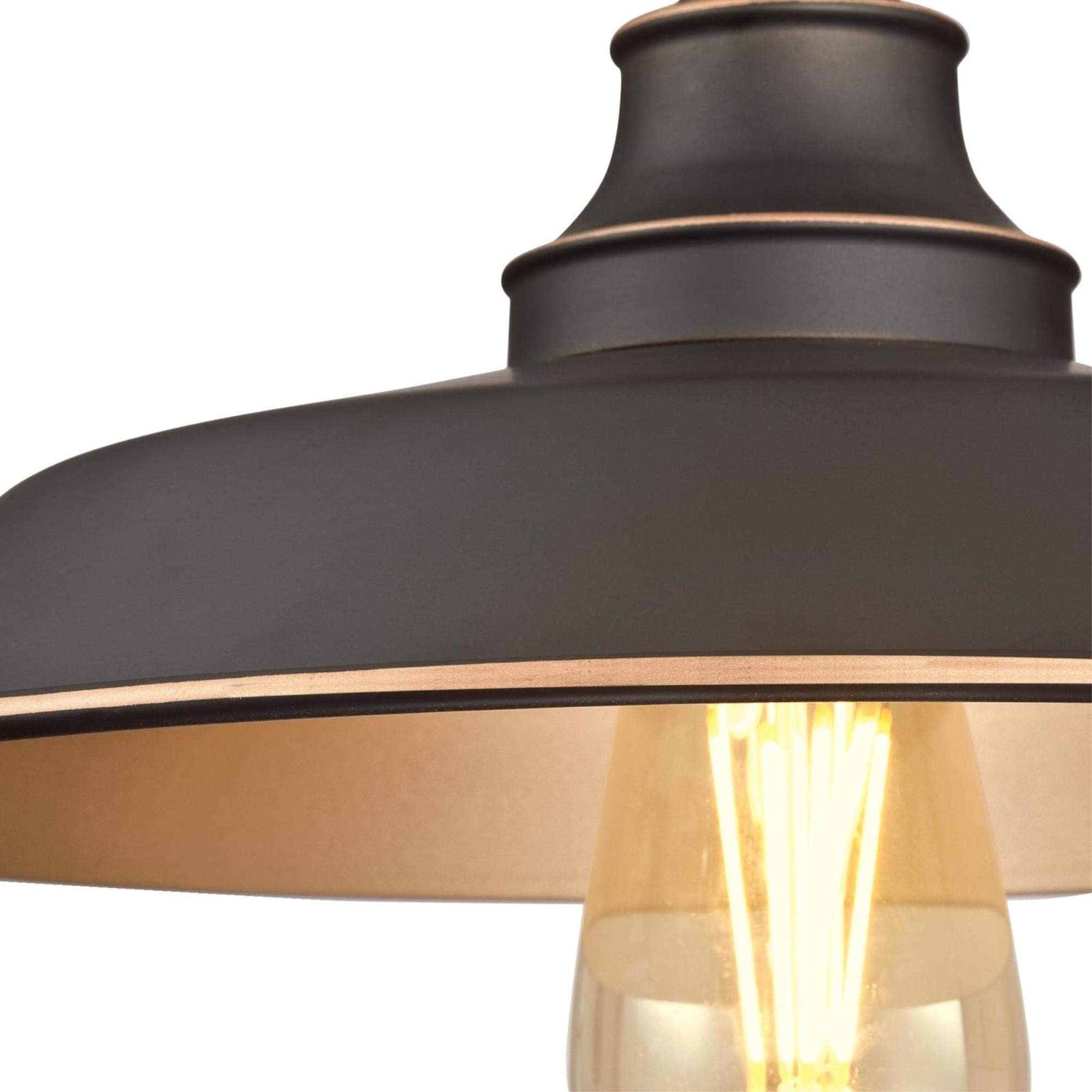 12-Inch Oil Rubbed Bronze Semi Flush Mount Ceiling Light - Indoor Lighting Fixture with Highlights for Living Room, Bedroom & Hallway | Iron Hill Collection 6370300