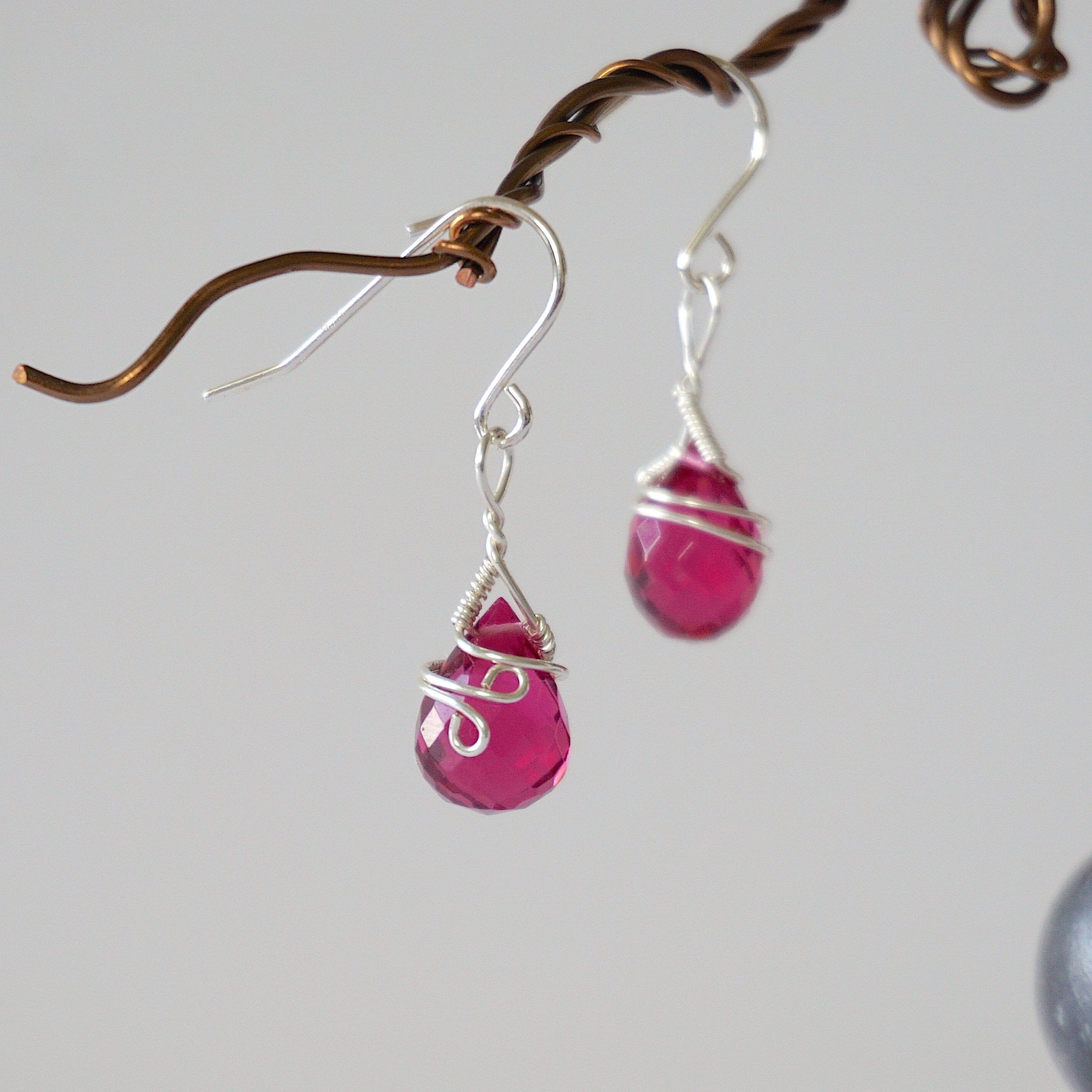 Pink Tourmaline Teardrop Earrings for Women - 925 Sterling Silver Dangle Earrings - Elegant Jewelry Gift for Birthday, Anniversary & Special Occasions