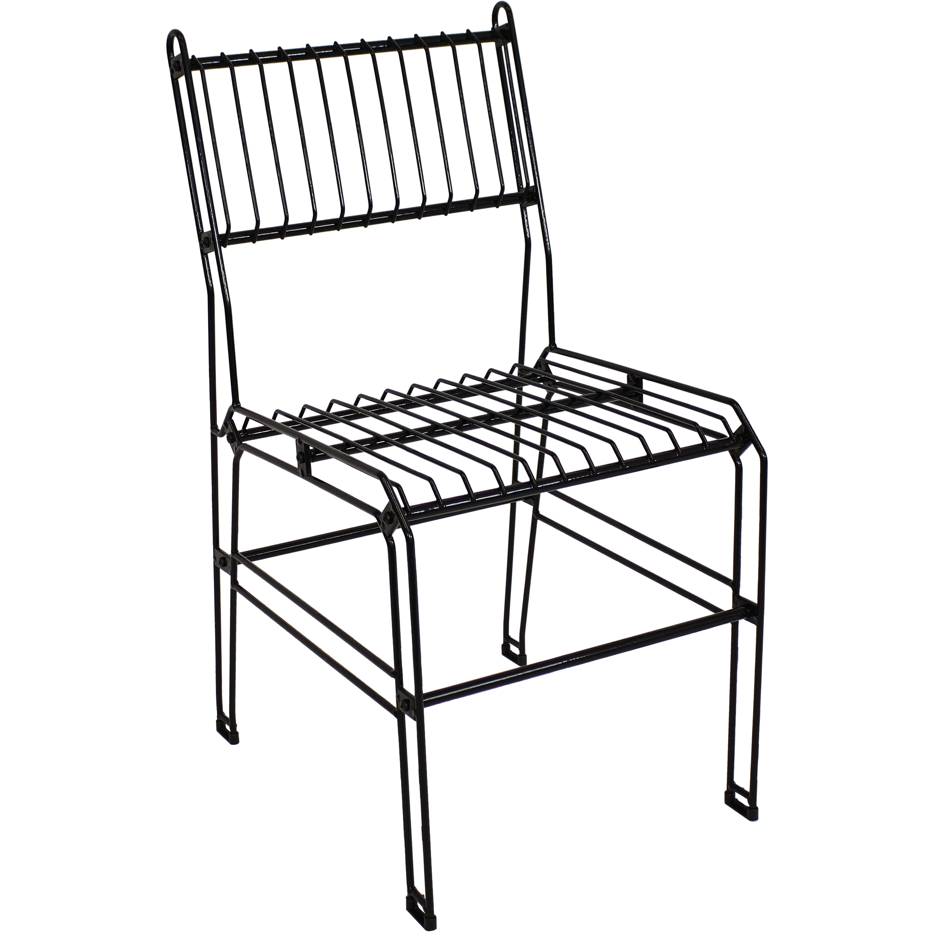Sunnydaze Outdoor Modern Wire Metal Dining Chair - Black - Patio, Garden, Poolside & Backyard Furniture for Relaxing & Entertaining