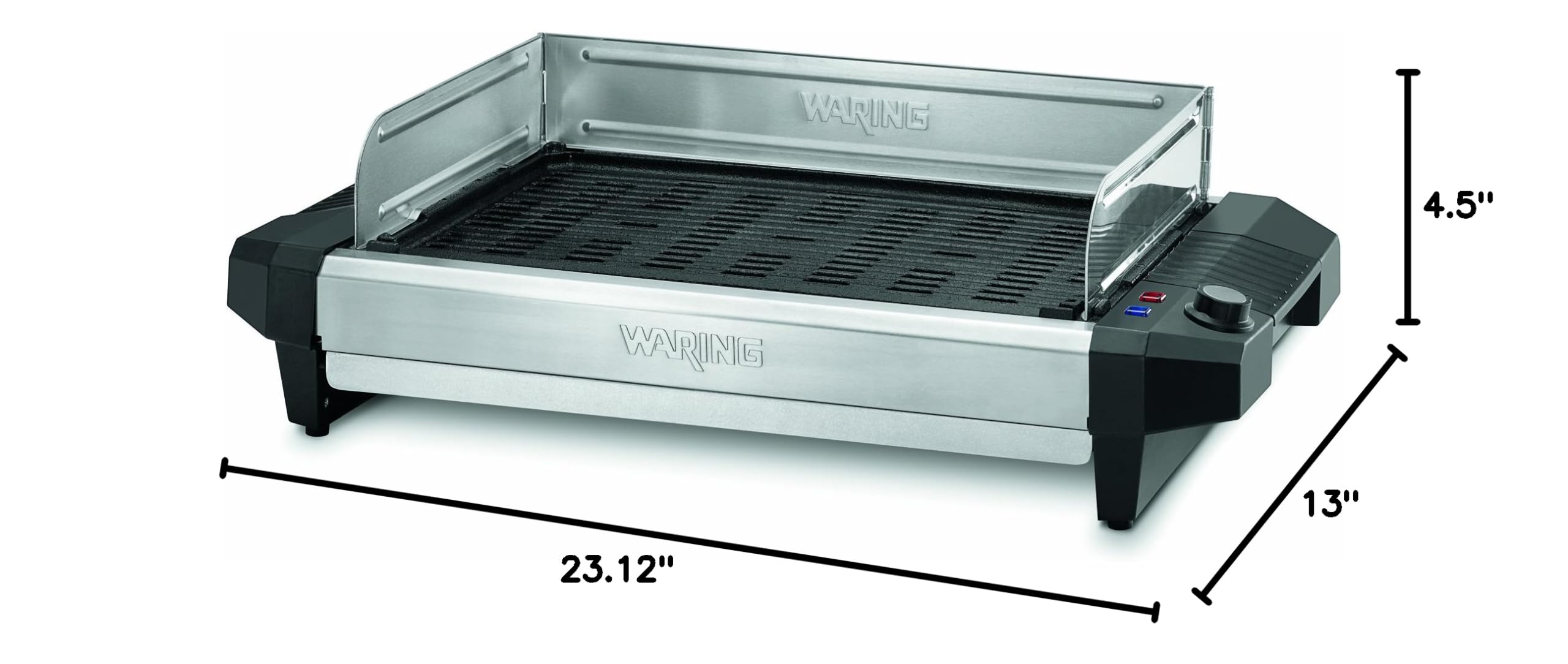 Waring Pro CIG100 Professional 1800-Watt Cast-Iron Indoor/Outdoor Electric Grill - Perfect for Backyard BBQs, Tailgating & Home Kitchen Cooking