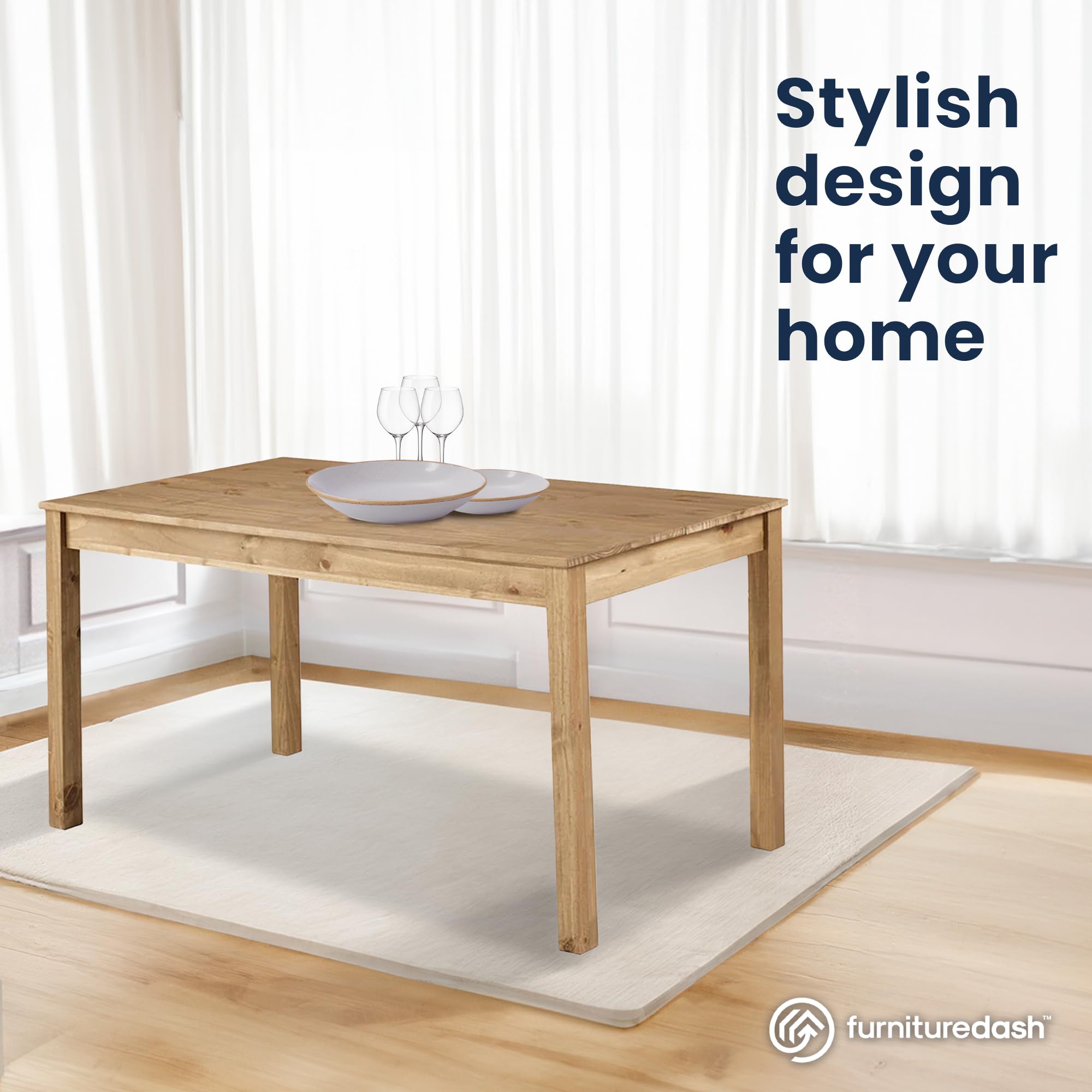 Solid Wood Dining Table for 4 - 59.06