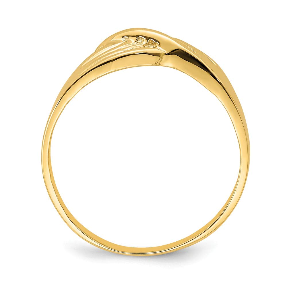14K Solid Yellow Gold Freeform Ring Band - Elegant Minimalist Stackable Ring for Everyday Wear, Wedding, Anniversary & Gift Giving