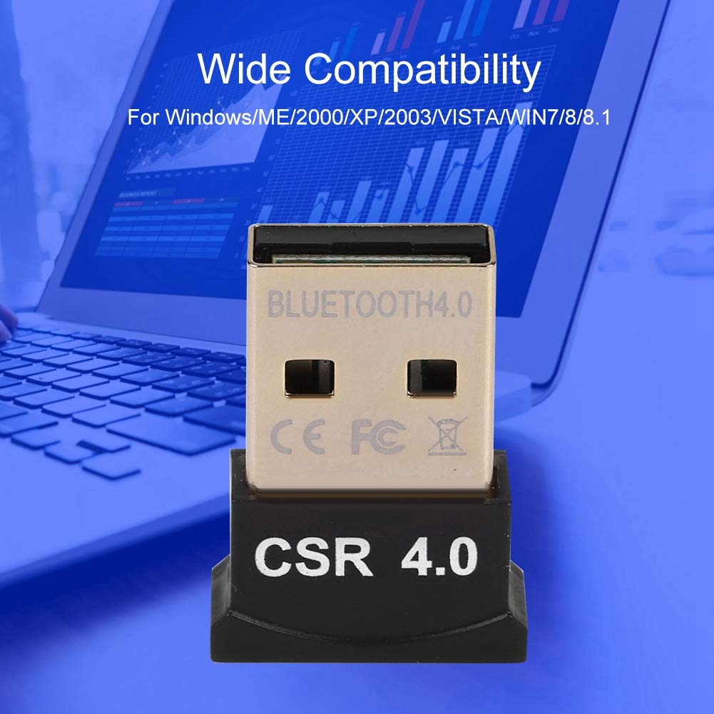 ASHATA CSR4.0 Mini USB Bluetooth Adapter Wireless Dongle Receiver for Mouse, Keyboard, Headset - Plug & Play Bluetooth Connectivity for PC, Laptop, Home Office & Gaming Setup