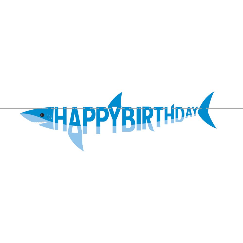 12-Piece Bulk Shark Themed Party Banners - Perfect for Birthday Decorations, Baby Showers & Ocean-Themed Events