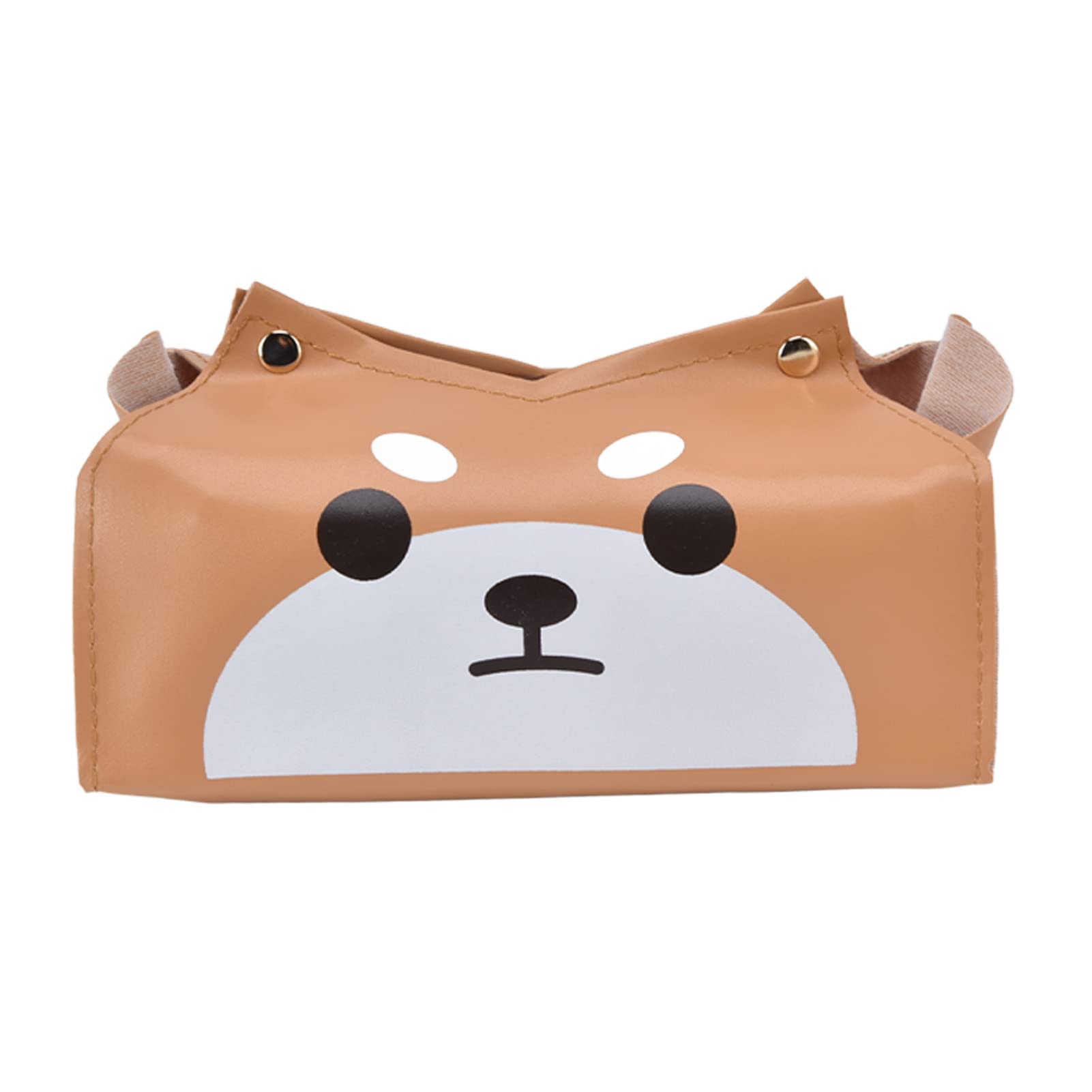 Cute Cartoon Dog Shaped Leather Tissue Box Cover - Decorative Tissue Paper Holder for Bathroom, Vanity, Countertop, Nightstand, Office Desk & Car - Perfect Home Decor Gift Idea