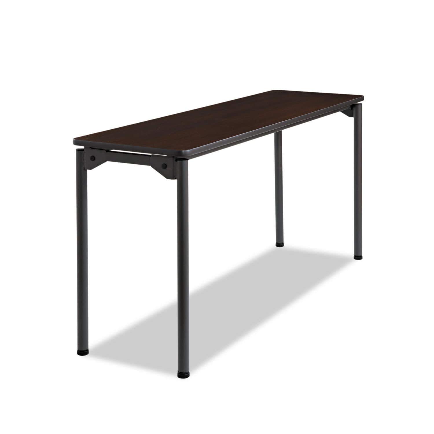 Iceberg Maxx Legroom Wood Folding Table - Gray Open Corner Design, 1000 lbs Weight Capacity, 18