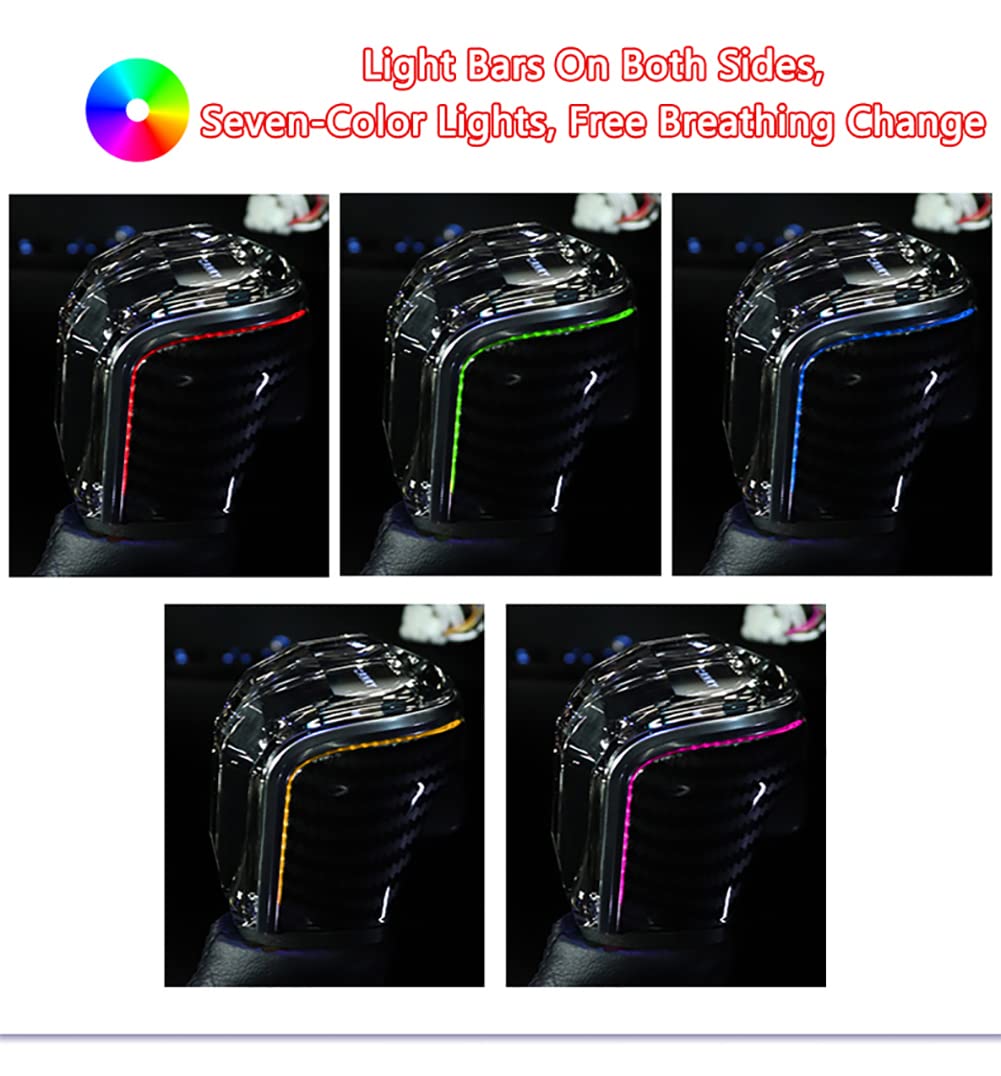 QHCP Carbon Fiber Pattern Crystal Gear Shift Knob Cover - Compatible with Toyota RAV4, Camry, Harrier, Highlander, Kluger, VENZA - Upgrade Your Interior & Enhance Driving Comfort (Perfect for Daily Commute & Road Trips)