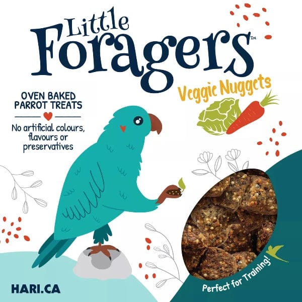Hari Little Foragers Parrot Treats - Veggie Nuggets Bird Food for Cockatiels, Conures & Parakeets | Healthy Snack for Training, Foraging & Bonding with Your Pet Bird