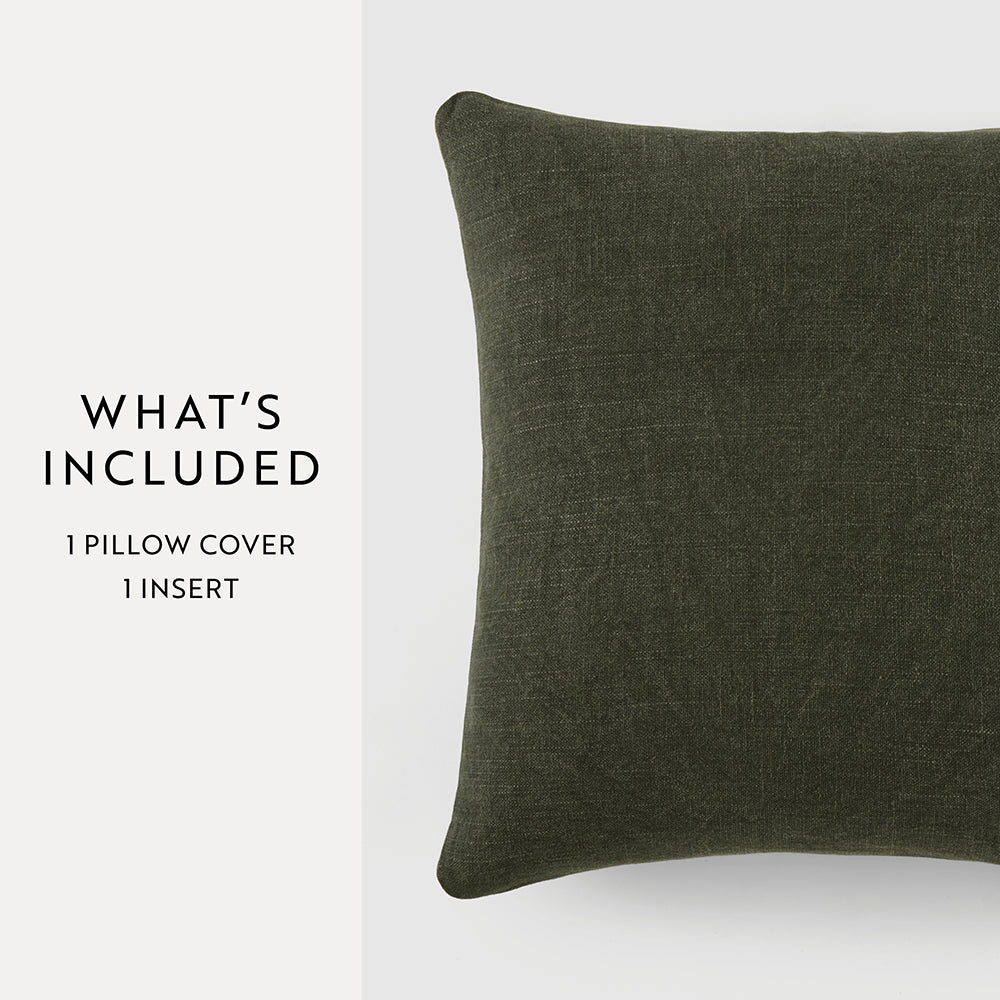 Stone Washed Decorative Throw Pillow - Soft & Stylish Home Decor for Couch, Bed, or Sofa - Perfect for Living Room, Bedroom & Office
