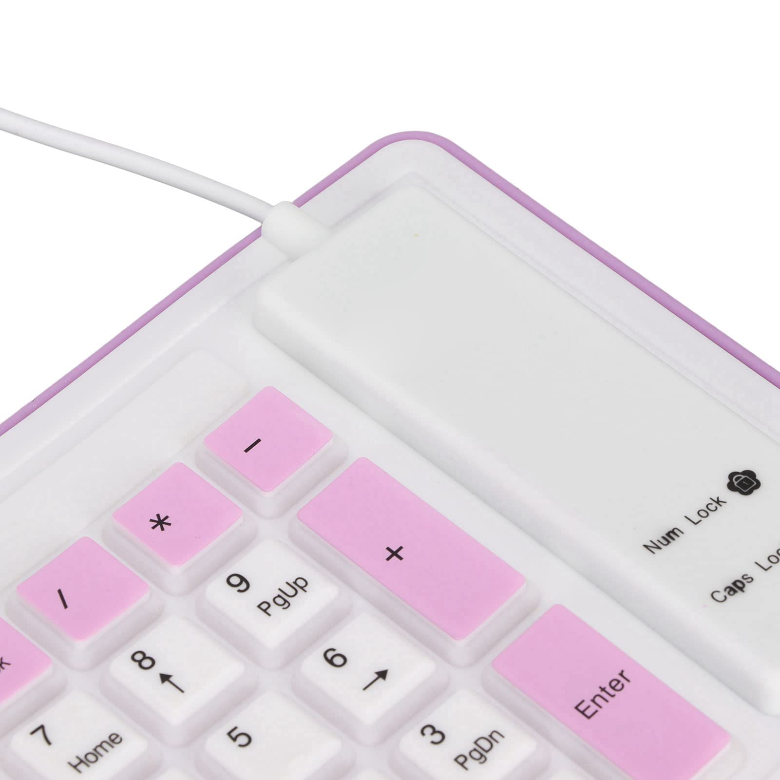 103-Key Foldable Silicone Keyboard - Wired USB Silent Soft Touch Waterproof Rollup Keyboard for PC & Laptop - Perfect for Office, Travel, and Home Use