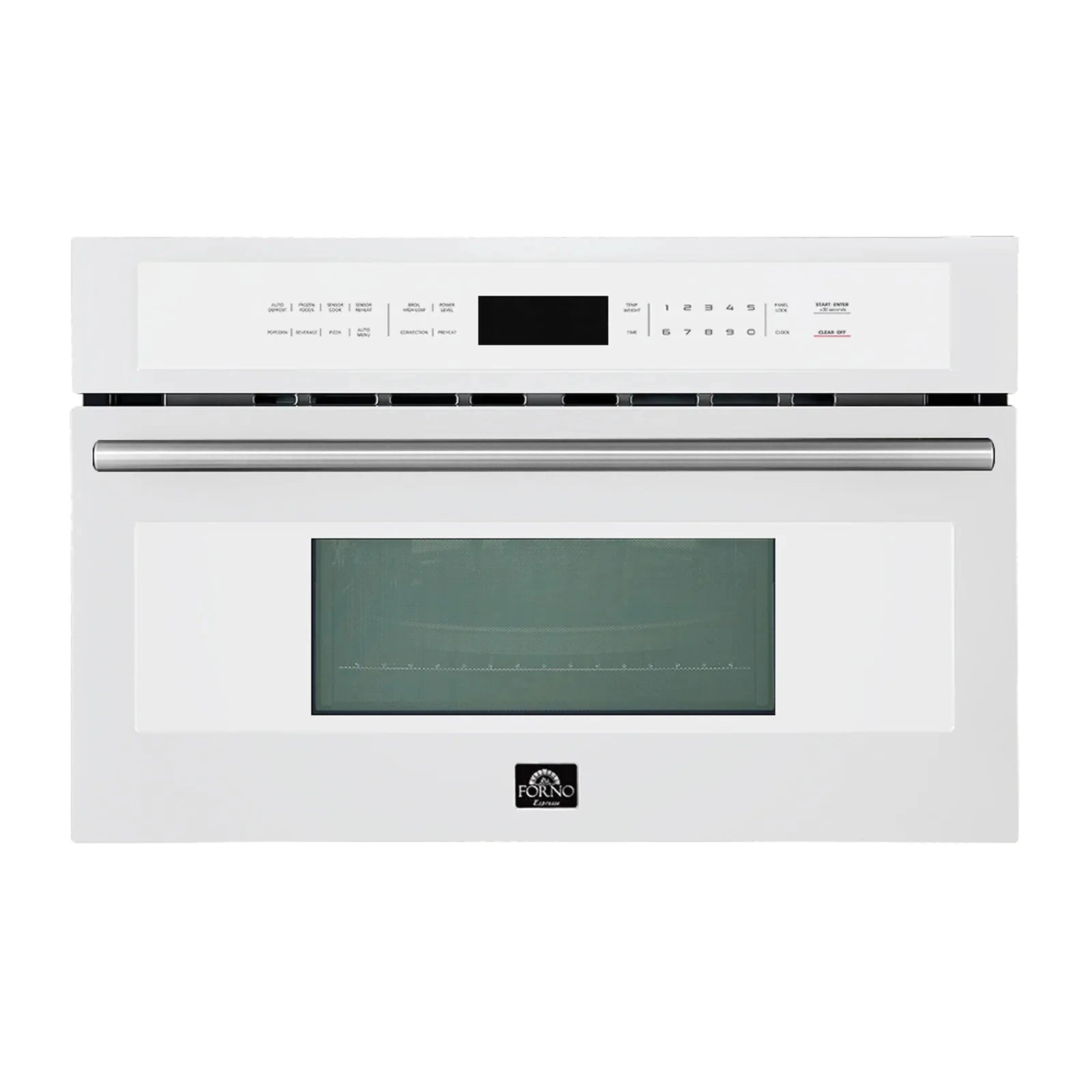 Forno Oliena FMWDR3093 30-Inch White Microwave Oven with Stainless Steel Handle - 30WHT Compact Countertop Microwave for Small Kitchens, Dorms & Office Break Rooms