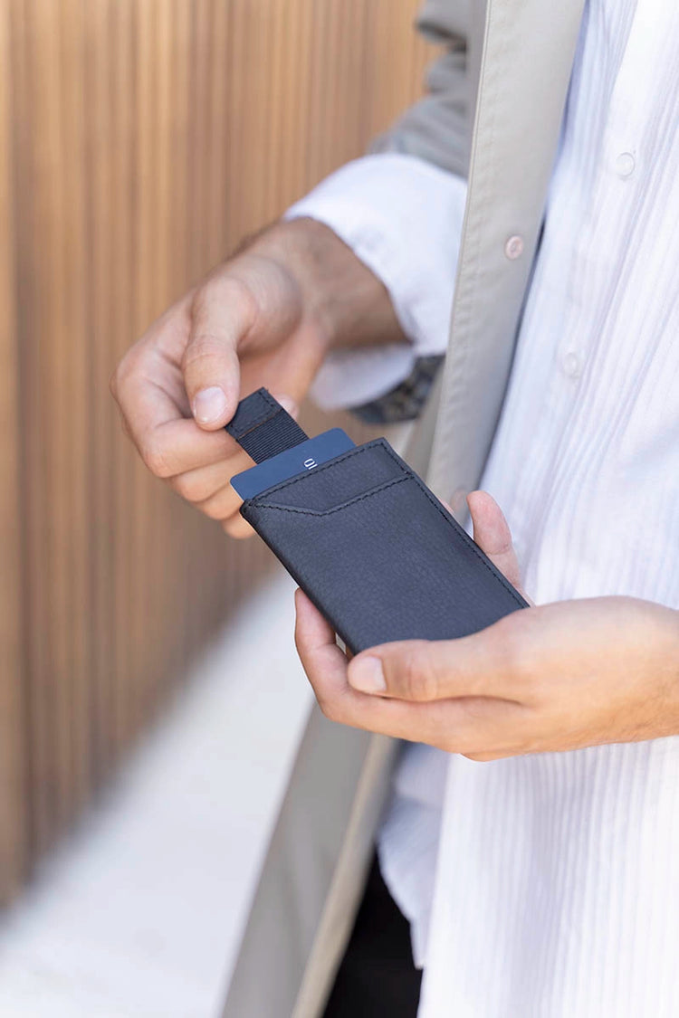 Premium Black Persimmon Leather Card Holder by Canussa - Slim RFID Blocking Wallet for Credit Cards & ID - Perfect for Travel, Business, and Everyday Use