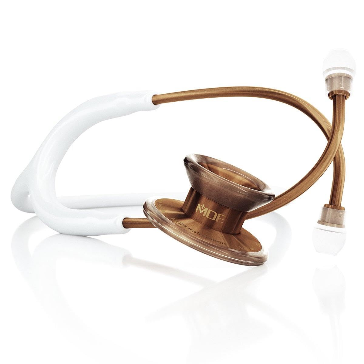 MDF MD One Epoch Lightweight Titanium Stethoscope for Adults - Free Lifetime Parts, White Tube with Cyprium Chestpiece (MDF777TCP29) - Ideal for Doctors, Nurses & Medical Professionals