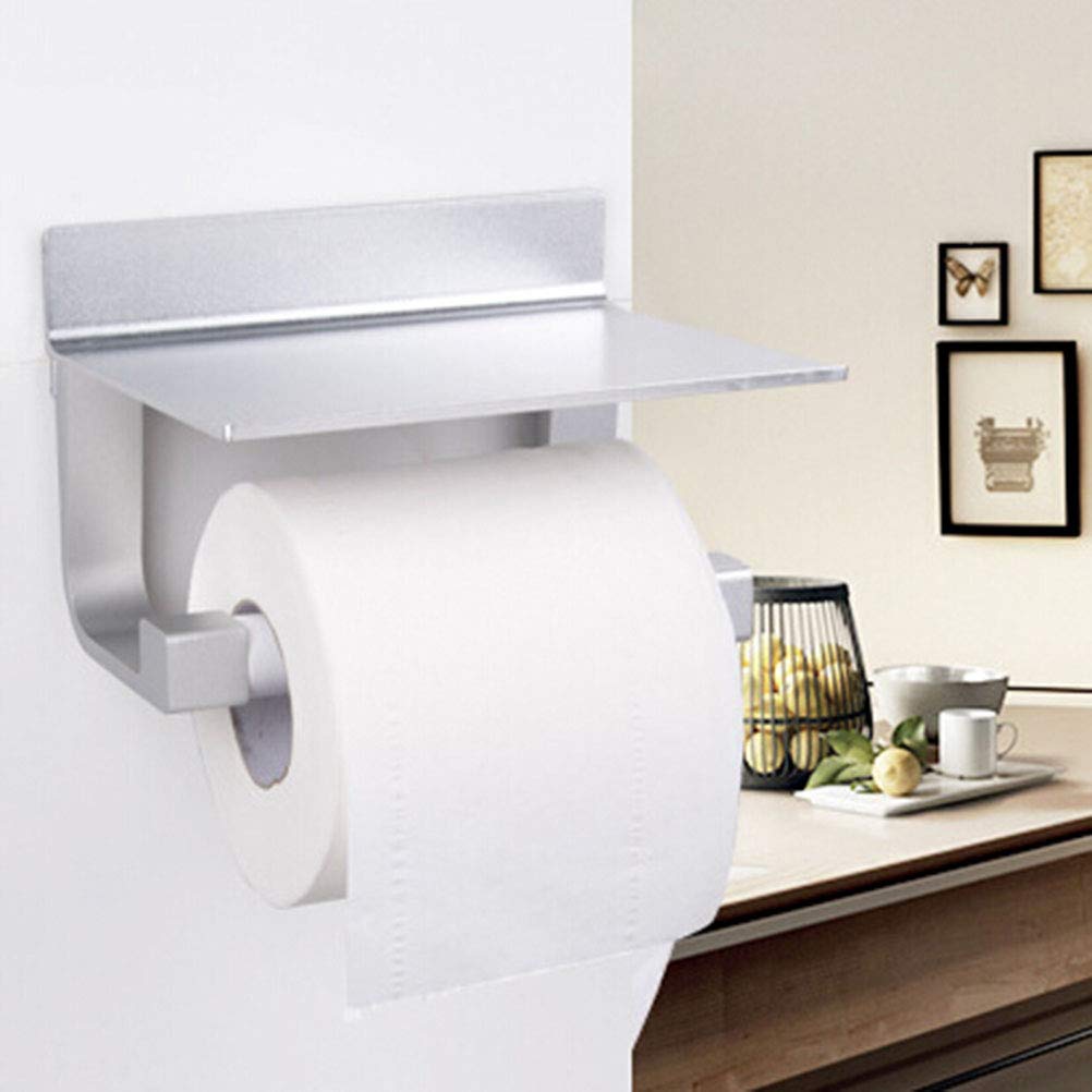 VICASKY Wall Mount Toilet Paper Holder - Bathroom Tissue Dispenser & Paper Towel Rack - Durable Stainless Steel Roll Holder for Home, Office, RV & Car Use