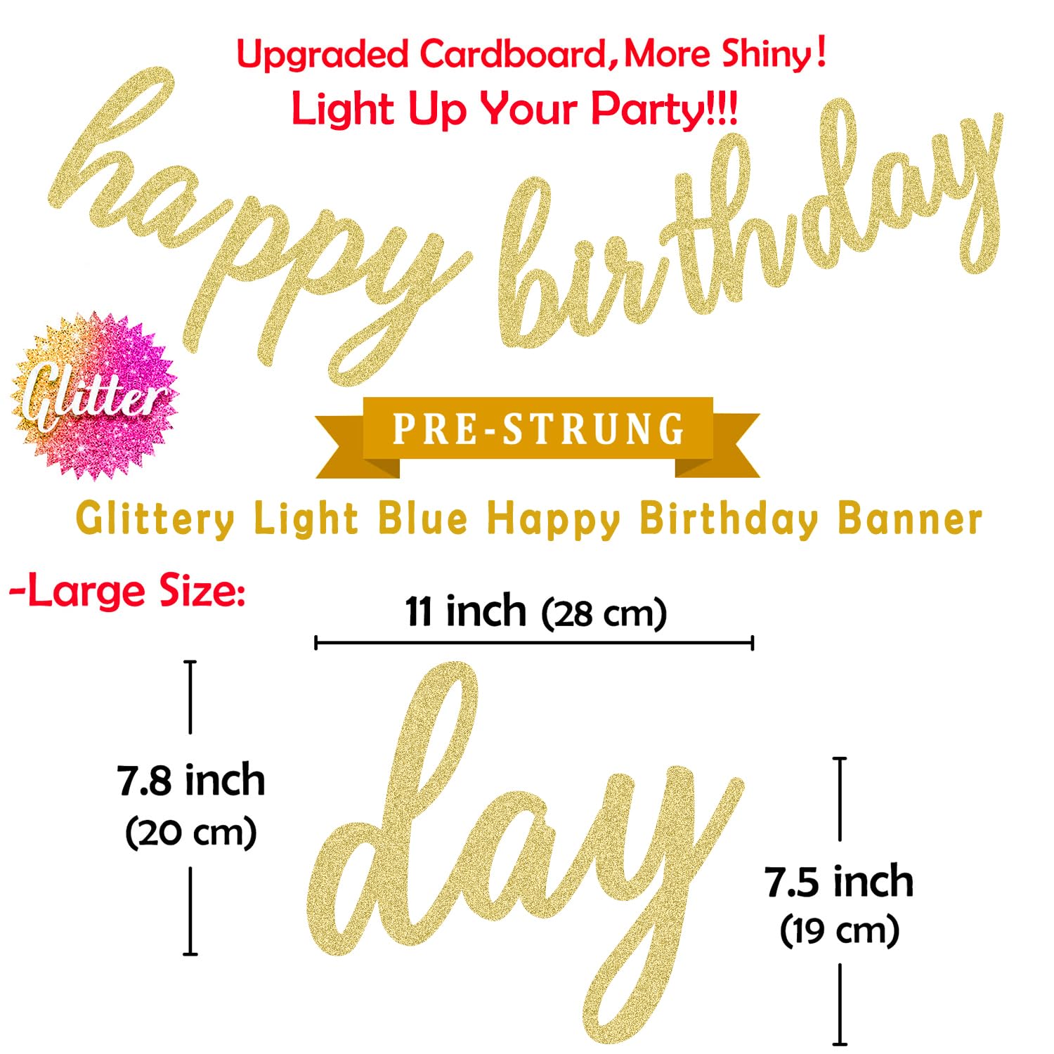 Gold Happy Birthday Banner & Paper Tassel Garland Set - Sage Green Birthday Party Decorations for Indoor/Outdoor Celebrations, Baby Showers & Anniversary Events