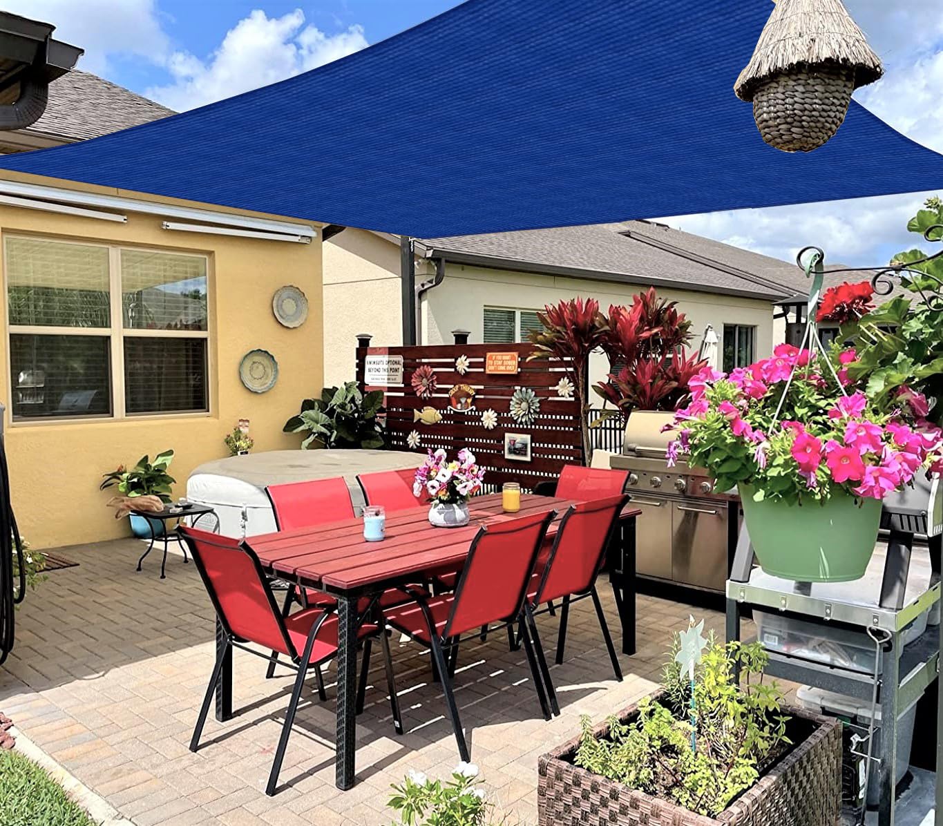 Rectangle Sun Shade Sail Canopy - UV Protection Outdoor Shade Cover for Patio, Garden, Deck & Balcony (Blue) | Perfect for Backyard BBQs, Poolside Lounging & Outdoor Entertaining