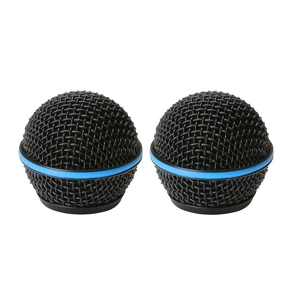 2 Pack RK265G Microphone Grille Replacement for Shure Beta 58A - Compatible with Wired & Wireless Microphones - Durable Metal Mesh for Studio, Live Performance, and Karaoke Use